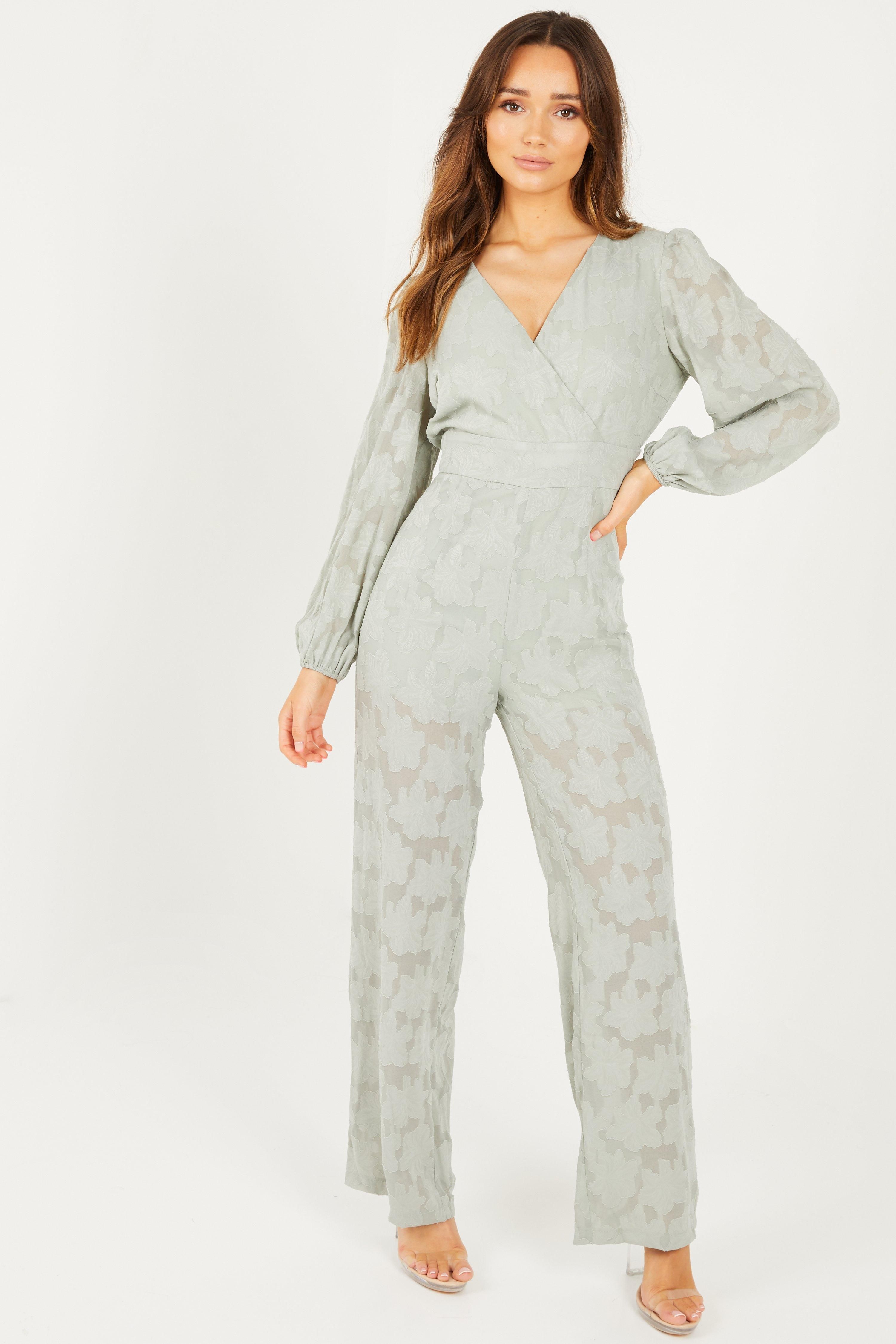 sage bardot palazzo jumpsuit