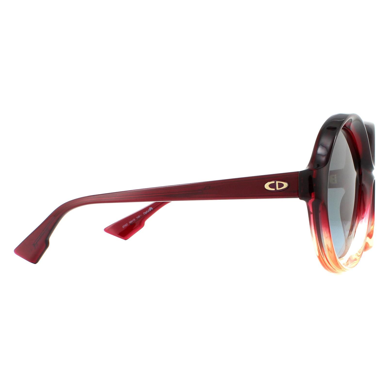 Dior Sunglasses Bianca 0T5 I7 Burgandy-Pink Grey Petrol Gradient are a modern round style, crafted from lightweight acetate.  The frame is lightweight and durable ensuring a comfortable all day wear with the CD logo presented on the temples.