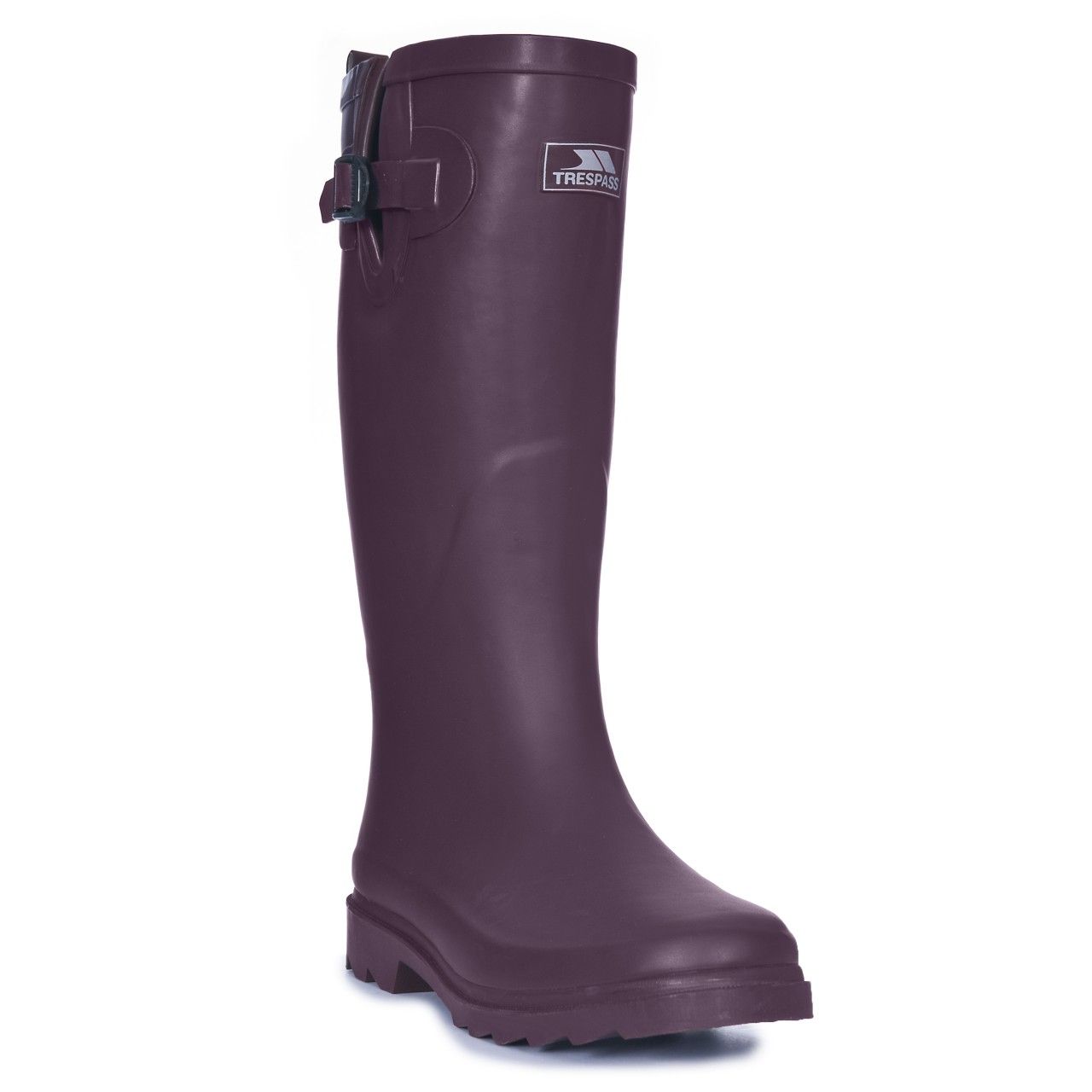 Ladies waterproof wellington boots. Adjustable buckle. Grip sole. High rise build. Outer Material: 100% Rubber, Inner Material: 100% Manmade, Sole: 100% Gum Rubber, Closure: Slip On.