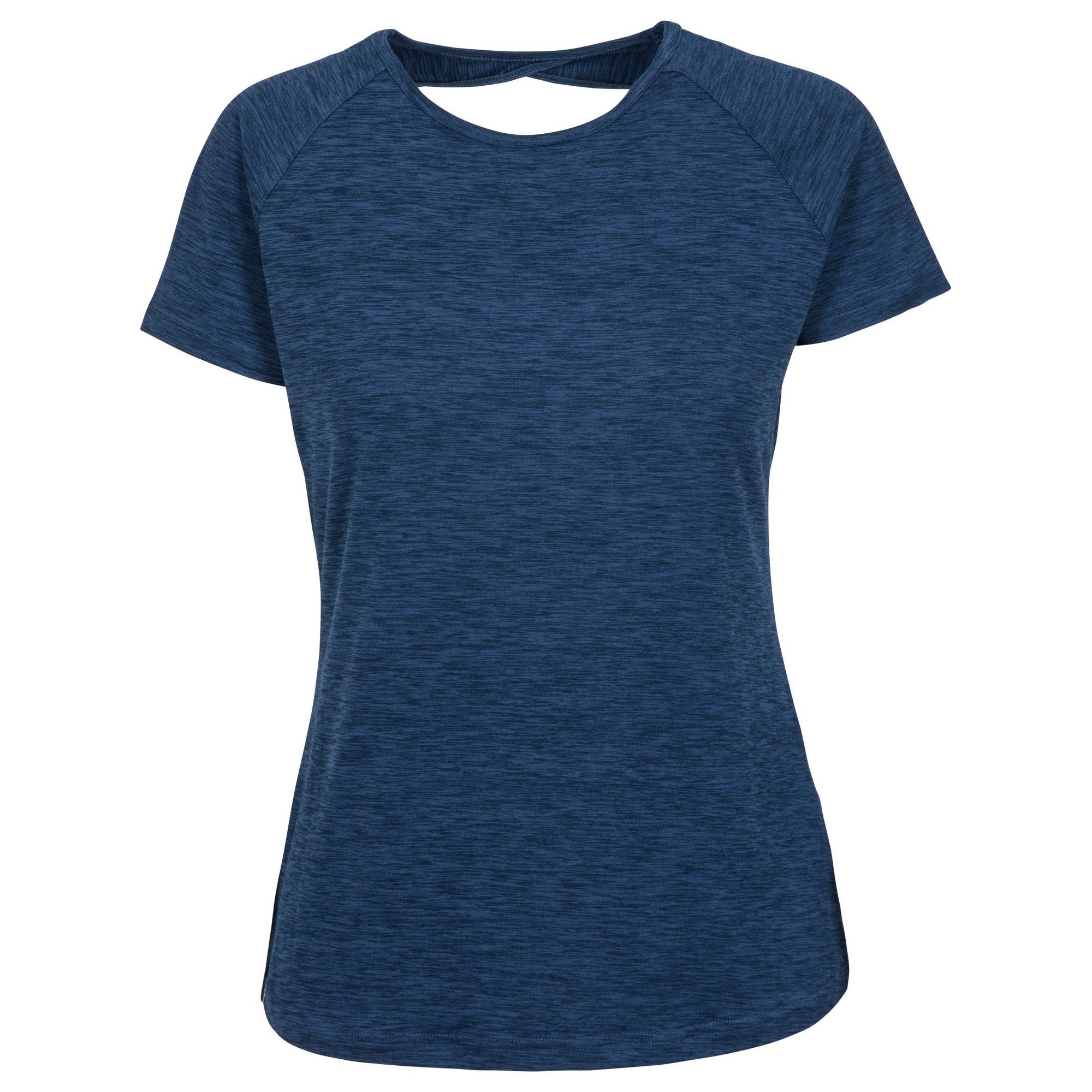 93% Polyester, 7% Elastane. Short sleeves. Round neck. Crossover detail at back. Antibacterial. Quick dry. Trespass Womens Chest Sizing (approx): XS/8 - 32in/81cm, S/10 - 34in/86cm, M/12 - 36in/91.4cm, L/14 - 38in/96.5cm, XL/16 - 40in/101.5cm, XXL/18 - 42in/106.5cm.