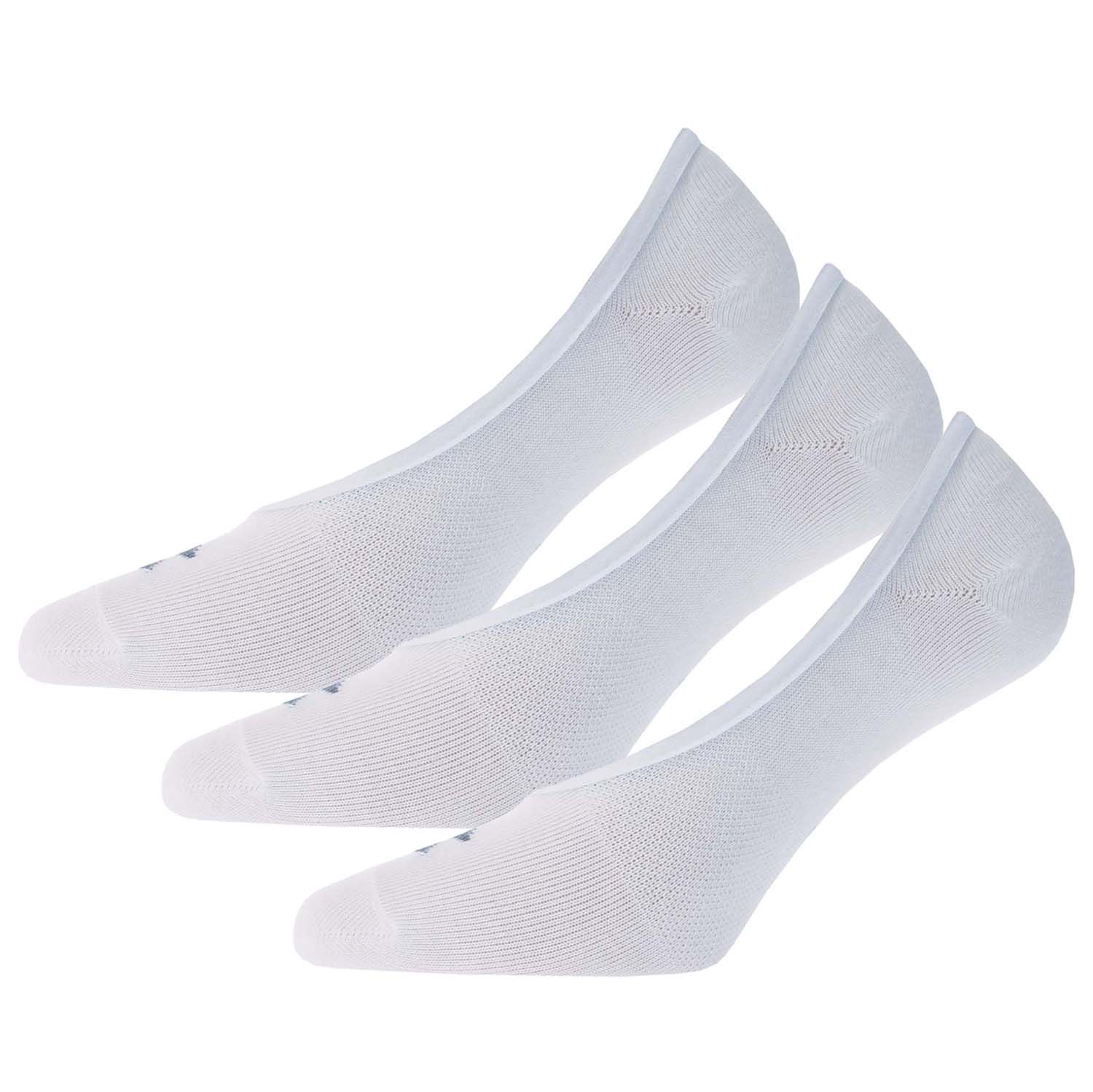 Under Armour Essential 3- Pack Lolo Liner Socks in white.- Three pairs per pack. - Lightweight socks are soft & comfortable.- No-slip silicone heel grip & elastic trim binding help keep your socks in place.- Ultra-low design can be worn with even our lowest cut training shoes.- Material wicks sweat and dries really fast.- Anti-odor technology helps prevent odor in the sock.- Ultra-thin & light construction for a barely there feel.- 91% Polyester  6% Nylon  3% Elastane.- Ref: 1361148400