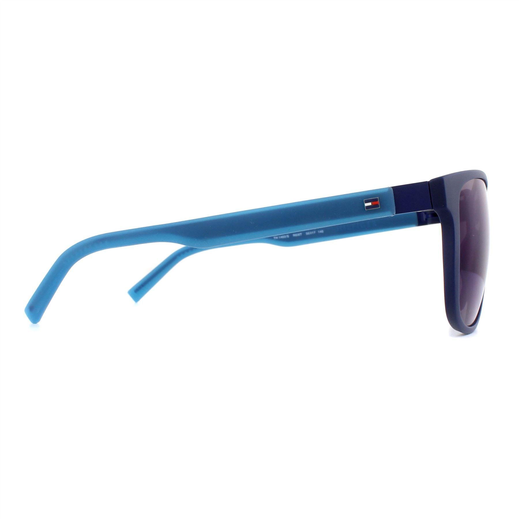 Tommy Hilfiger Sunglasses TH 1403/S R6I XT Navy Blue Blue Mirror are a bright colourful frame featuring a small Tommy Hilfiger icon at the temples on this simple but effective style.