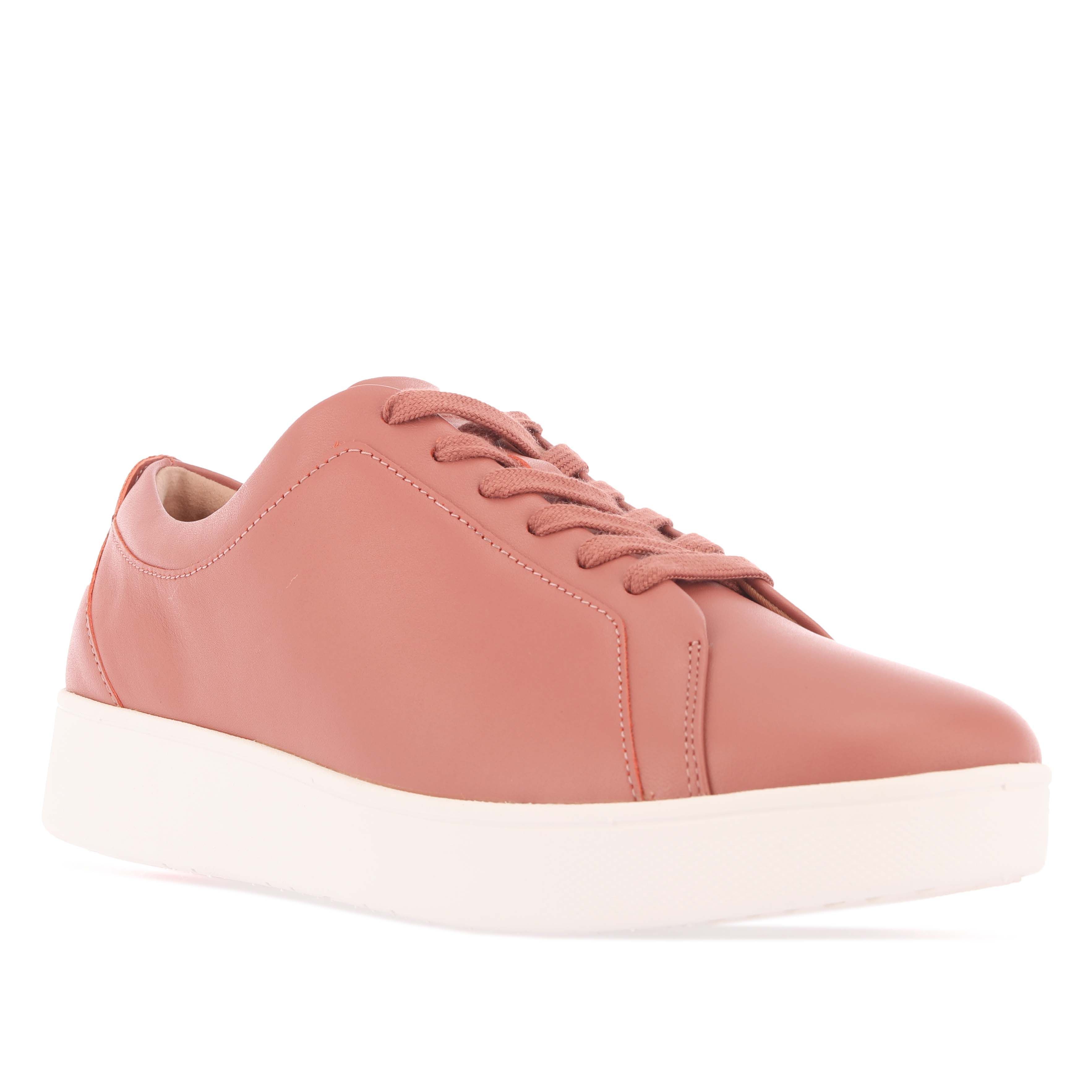 Women's Fit Flop Rally Leather Trainers in Rose