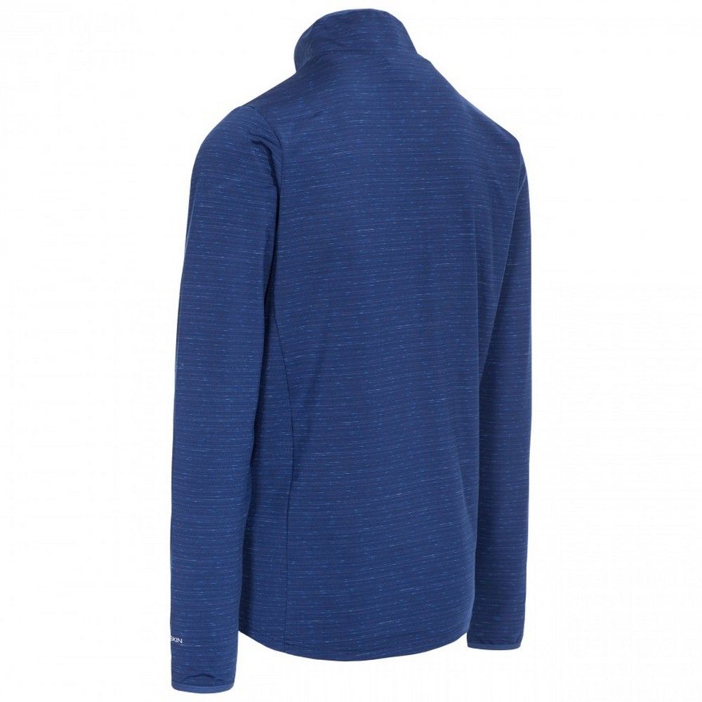 1/2 zip neck. Long sleeves. Zip stripe detail. Stretch binding at cuff and neck. Quick dry. 88% Polyester/12% Elastane. Trespass Mens Chest Sizing (approx): S - 35-37in/89-94cm, M - 38-40in/96.5-101.5cm, L - 41-43in/104-109cm, XL - 44-46in/111.5-117cm, XXL - 46-48in/117-122cm, 3XL - 48-50in/122-127cm.