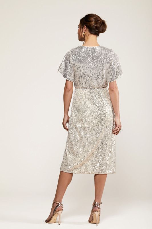 silver sequin wrap