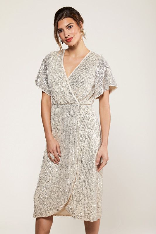 silver sequin wrap
