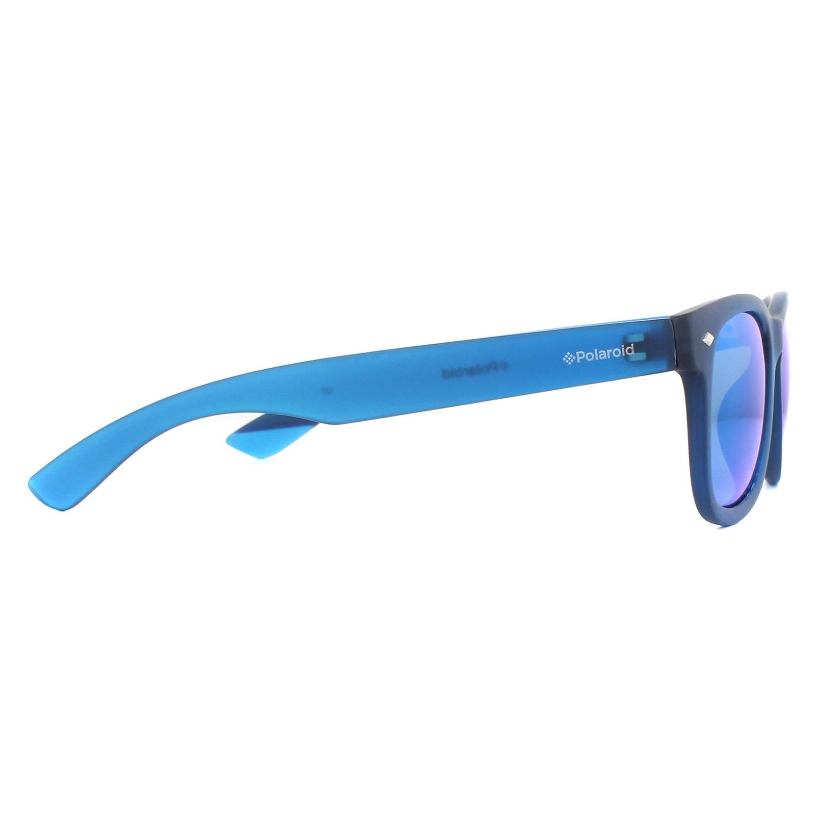 Polaroid Kids Sunglasses PLD 8009/N UJO JY Blue Transparent Blue Mirror Polarized