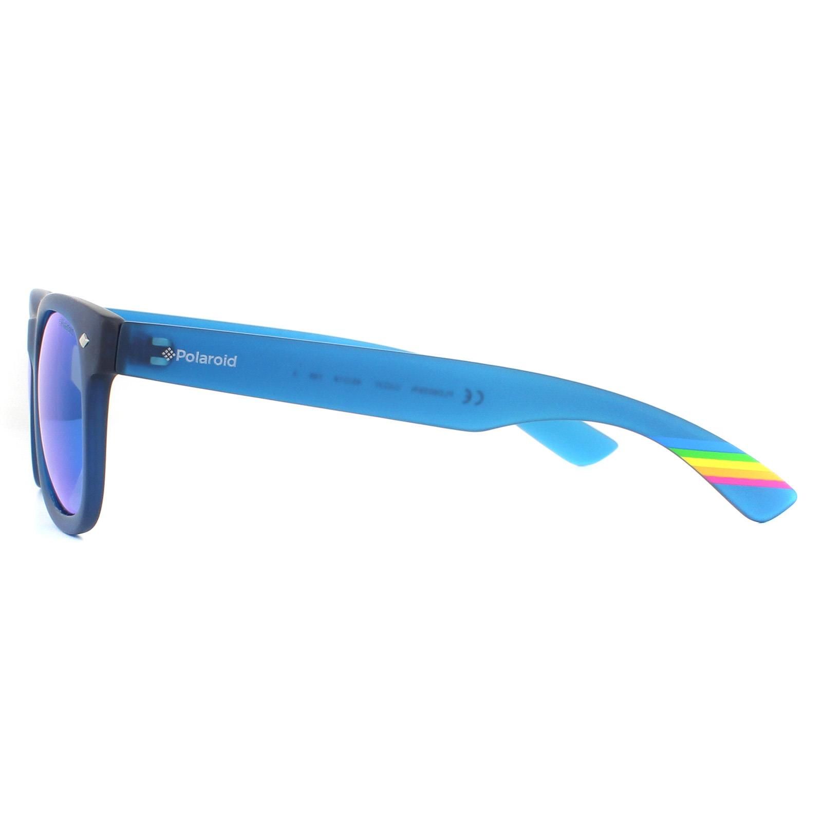 Polaroid Kids Sunglasses PLD 8009/N UJO JY Blue Transparent Blue Mirror Polarized
