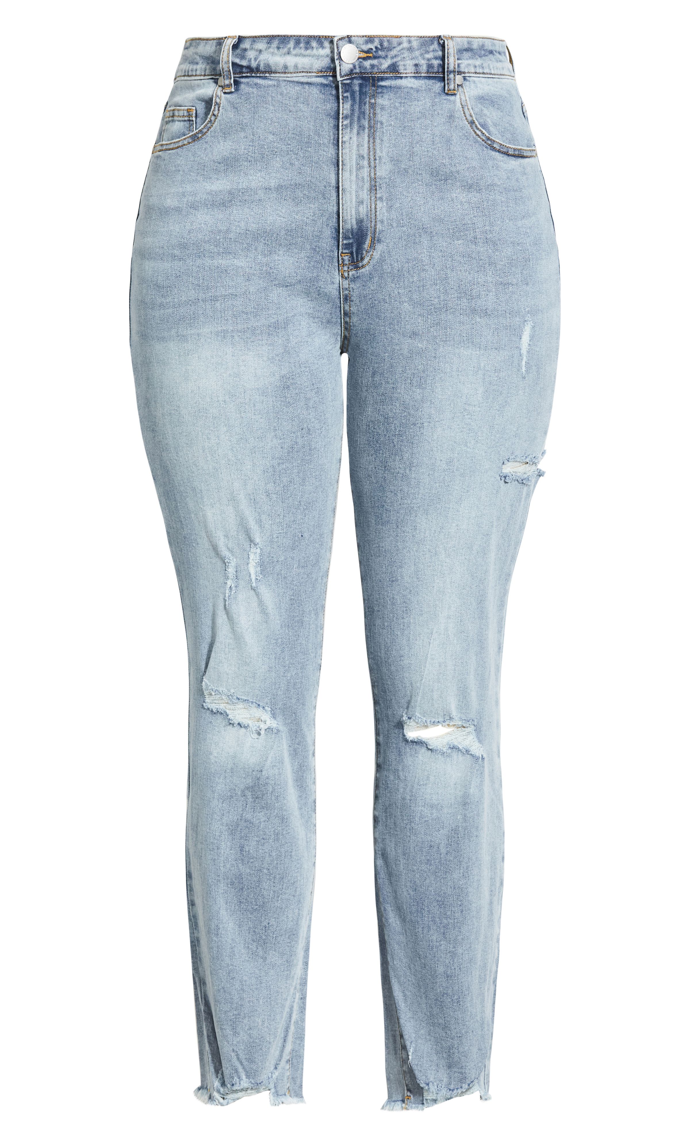 Tee up a cute casual fit in the Harley Thigh Split Jean, flaunting curve-flaunting tailoring for an hourglass body shape. This pair can be dressed up or down depending on the occasion, featuring a slim tapered leg and trending light wash denim. Key Features Include: - Fit for an hourglass body shape - Tapered slim leg - Mid rise - Single button and fly fastening - Belt looped waistline - 5-pocket denim styling - Stretch cotton blend fabrication - Distressed detail - High denim fibre retention to maintain shape - Signature Chic Denim hardware throughout zips, buttons and rivets - Full length - Frayed cuffs Team with a sexy off shoulder top and strappy stilettos for your next night out!