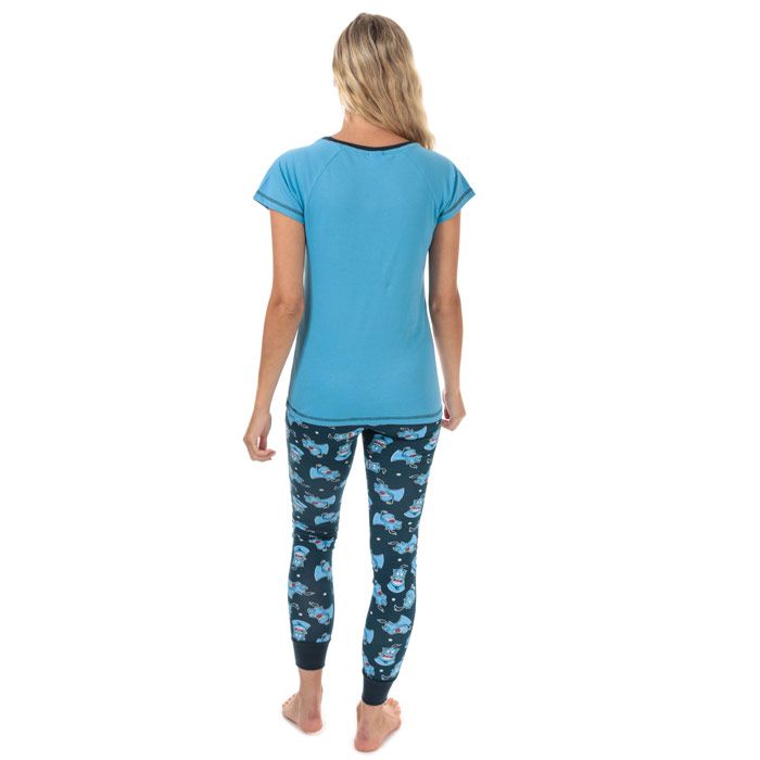 Womens Disney Aladdin Genie Pyjamas in blue - white.<BR><BR>Top:<BR>- Blue and white cotton t-shirt.<BR>- Contrast ribbed round neck.<BR>- Short raglan sleeves.<BR>- Contrast stitch detail.<BR>- Large Genie ‘Need More Sleep!’ graphic printed to front.<BR>- Glitter accents.<BR>- 100% Cotton.  Machine washable.  <BR><BR>Bottoms:<BR>- Navy blue cotton pyjama bottoms with repeat Genie print.<BR>- Elasticated at waist.<BR>- Ribbed cuffs.<BR>- 100% Cotton.  Machine washable.  <BR>- Ref: 31810