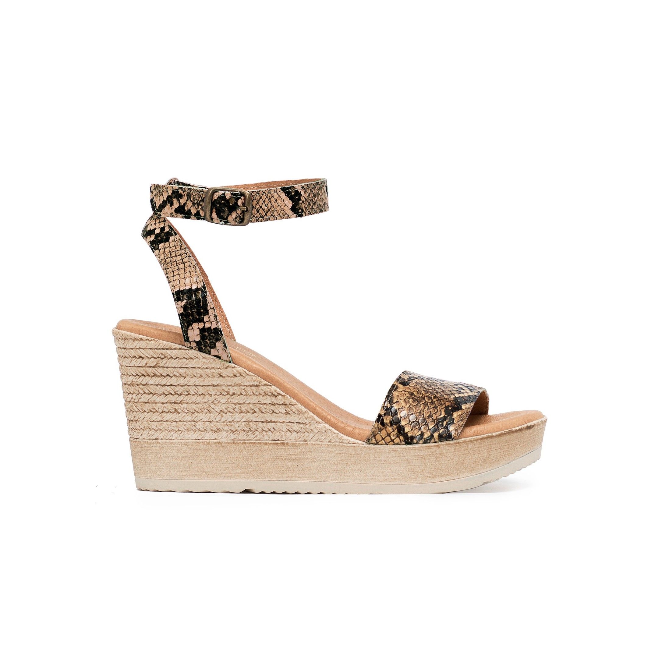 Eva Lopez Wedge Sandals Snake Women Summer Shoes