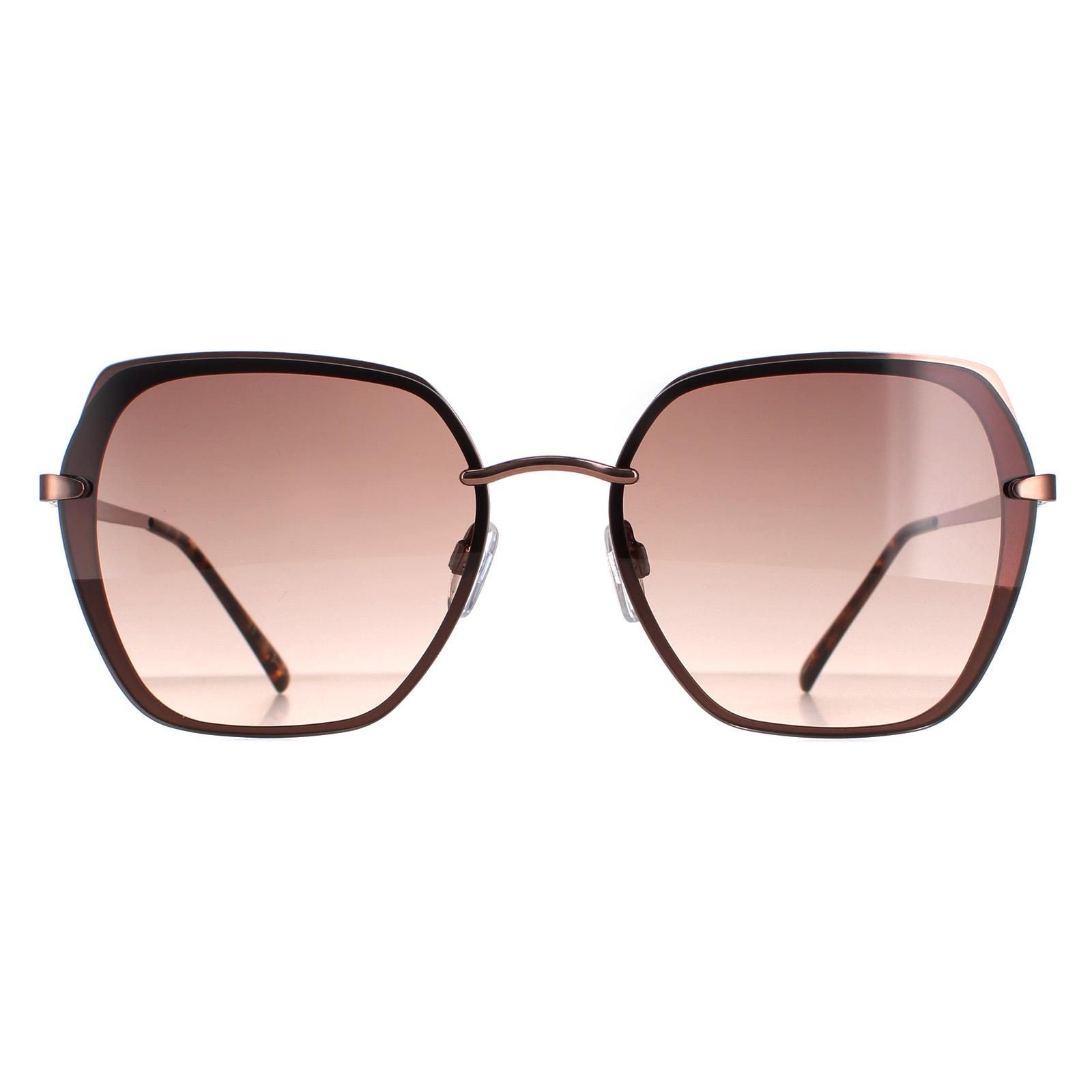 Ted Baker Sunglasses TB1657 Noa 404 Shiny Rose Gold Brown Gradient are a fashionable butterfly style crafted from lightweight metal. The temples feature the Ted Baker branding for authenticity. These sunglasses are perfect for any occasion, whether it be a day out or a formal event. With its timeless style and superior construction, the TB1657 Noa sunglasses are sure to be a favourite for years to come.