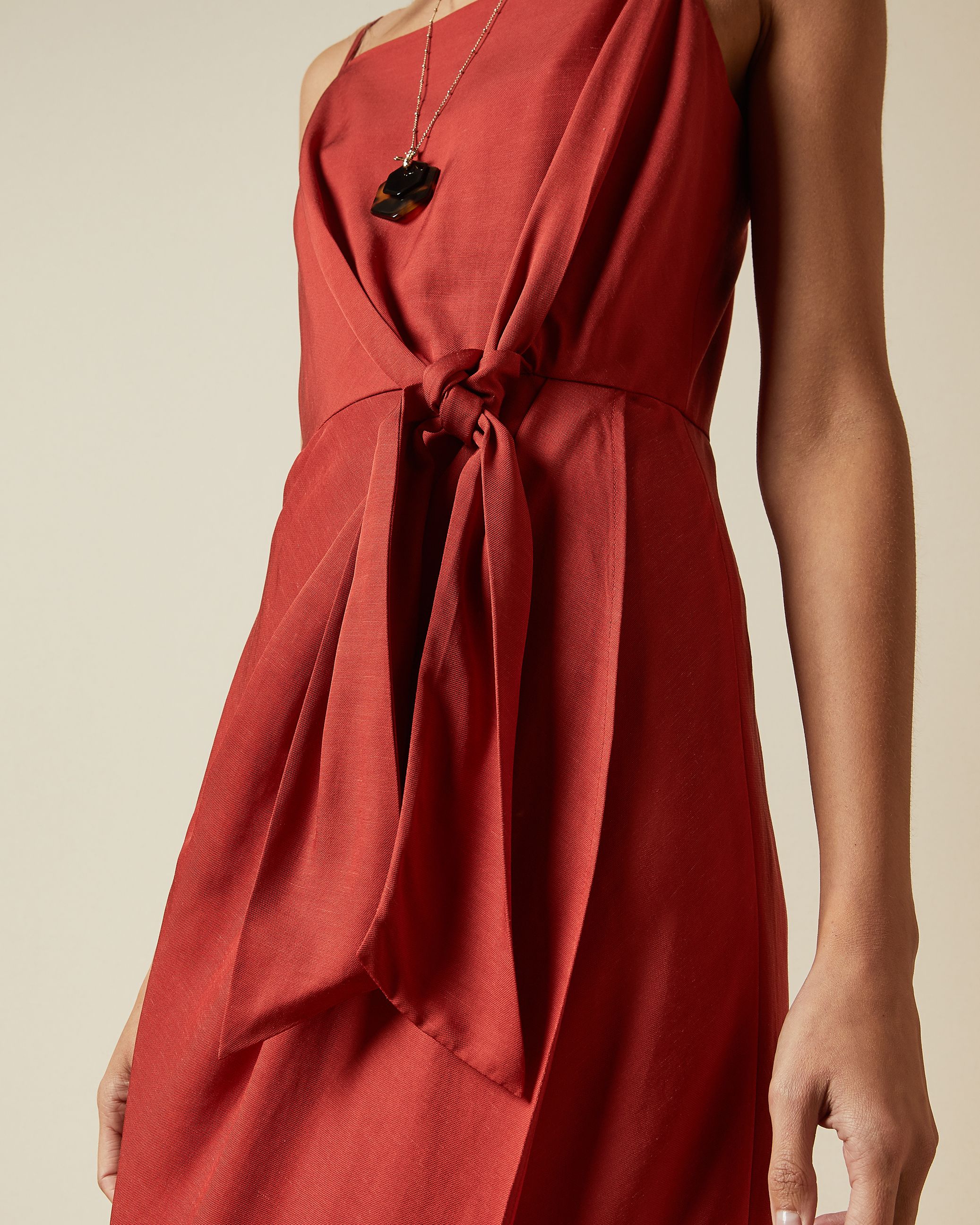 ted baker knot detail drape dress