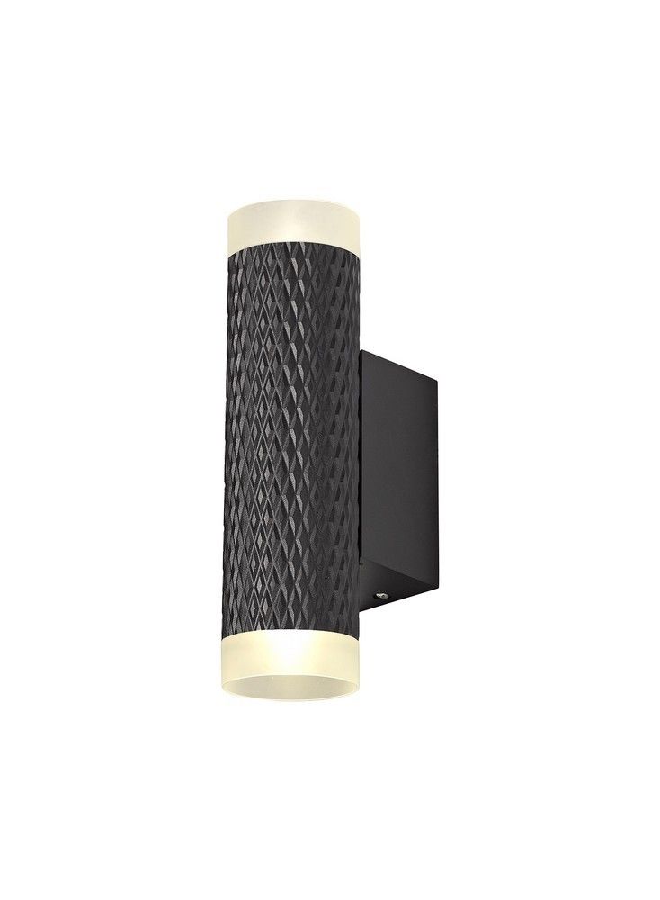 Finish: Acrylic, Sand Black | IP Rating: IP20 | Height (cm): 22 | Diameter (cm): 6 | Projection (cm): 10 | No. of Lights: 2 | Lamp Type: GU10 | Wattage (max): 50W | Weight (kg): 0.480kg | Bulb Included: No