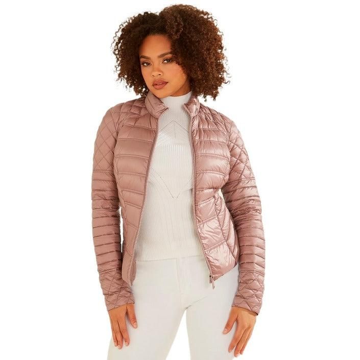 Brand: Guess
Gender: Women
Type: Jackets
Season: Spring/Summer

PRODUCT DETAIL
• Color: pink
• Fastening: with zip
• Sleeves: long
• Neckline: round neck

COMPOSITION AND MATERIAL
• Composition: -100% nylon 
•  Washing: machine wash at 30°