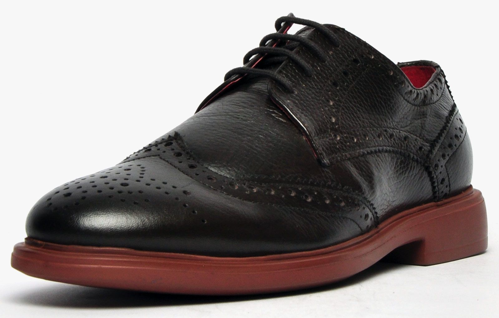 The Lambretta Spencer is a high-end designer brogue shoe. Achieve the perfect mix between smart and casual in these Lambretta brown leather mens brogue shoes. Crafted in a sleek design with a classic lace up system, durable outsole with a slight raised heel and premium leather upper, these shoes will compliment a variety of outfits. 
 
 - Premium leather upper
 
 - 4-hole lace closure
 
 - Durable outsole
 
 - Padded footbed for comfortable wear
 
 - Leather inner lining
 - Lambretta branding