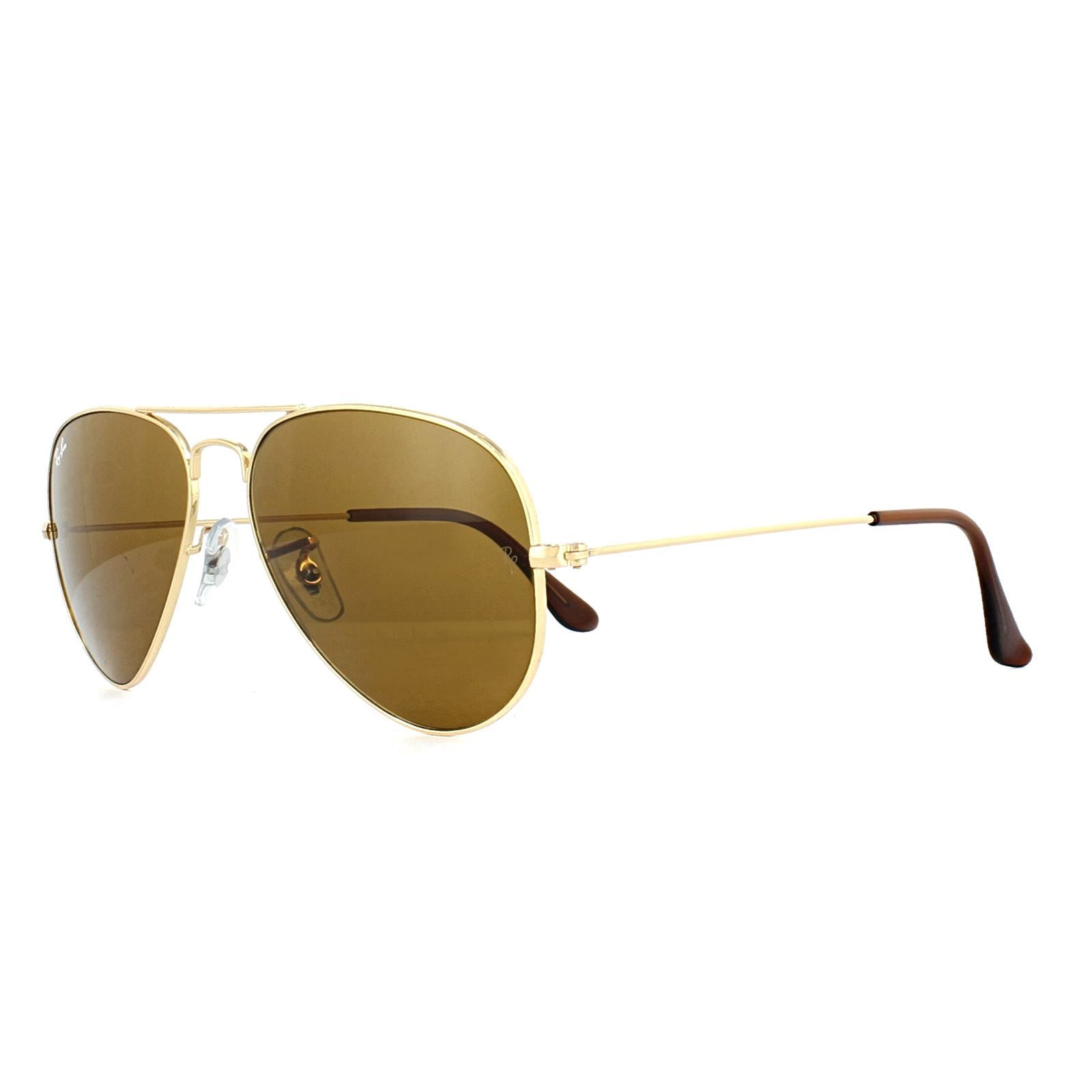 Ray-Ban Sunglasses Aviator 3025 Gold Brown 001/33 55mm