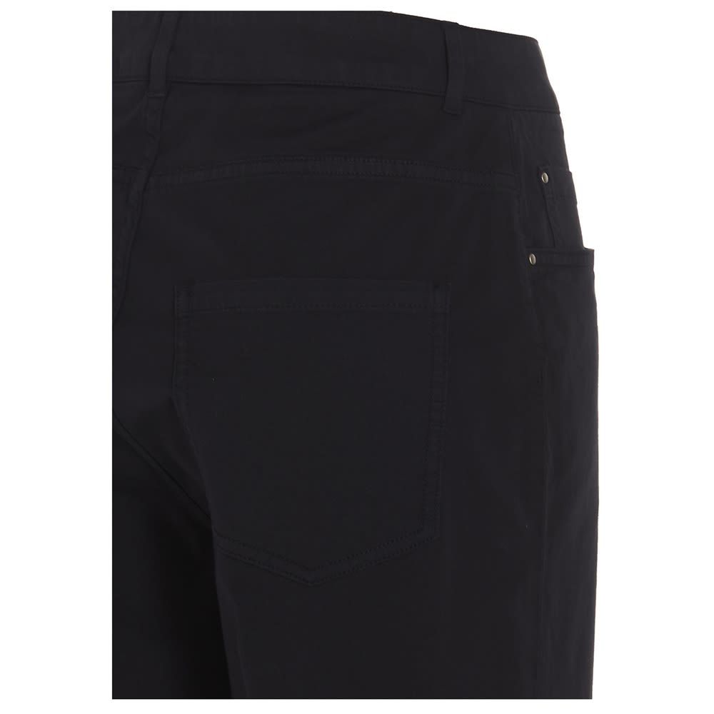 Stretch cotton trousers featuring a straight leg.