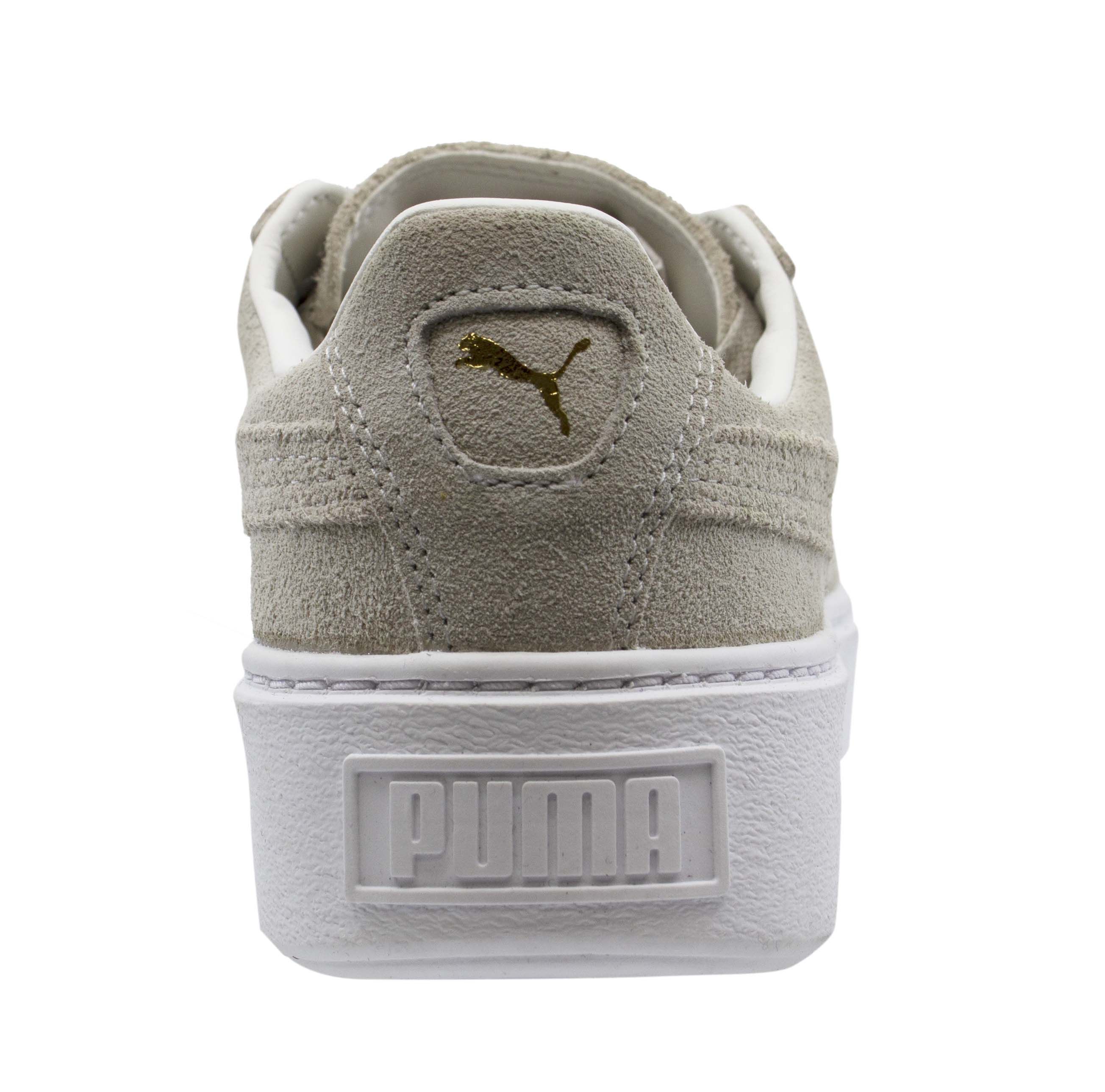 Puma Suede Platform Gold Womens Beige Suede Leather Lace Up Trainers ...