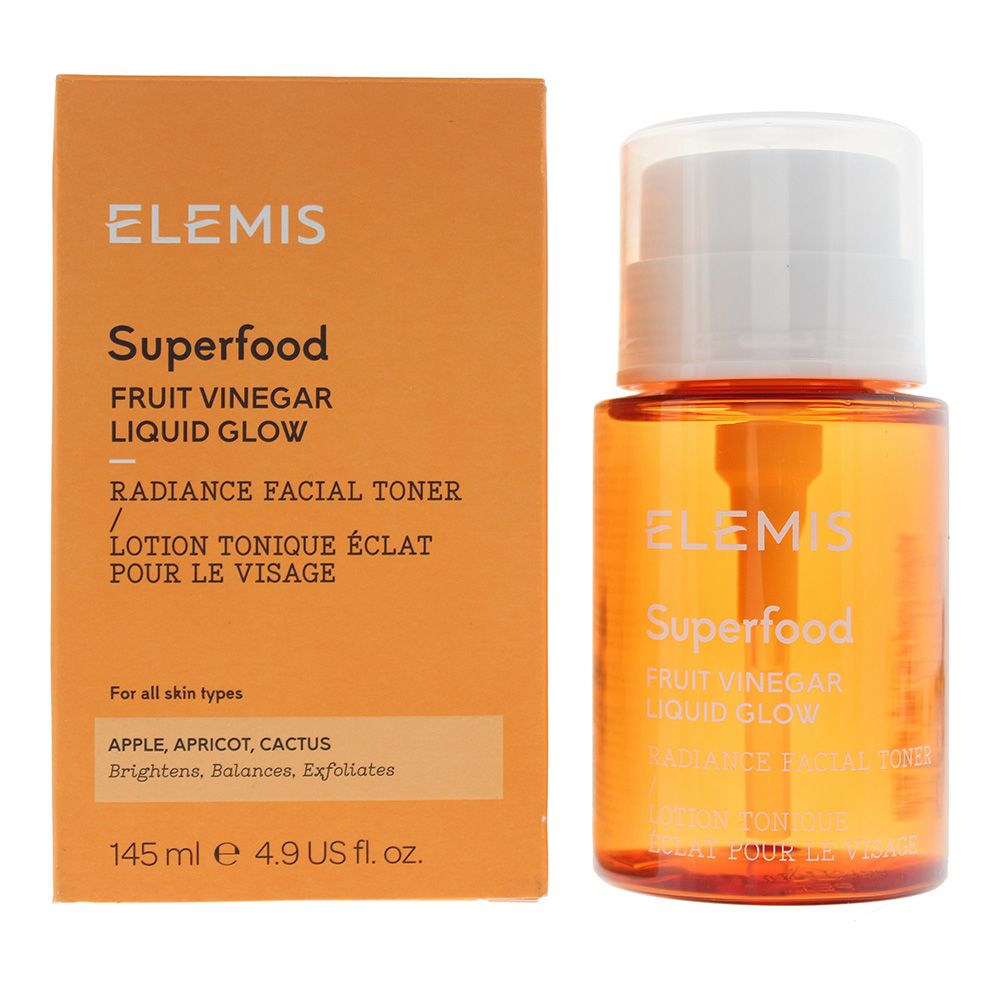 The Elemis Superfood Fruit Vinegar Liquid Glow Toner has been created as a radiance boosting facial toner, which has been infused with AHA's derived from Apple Vinegar, Apricot and Peach and a Prebiotic to gently exfoliate the skin for a bright, glowing complexion. The toner helps to minimise the appearance of pores and supports the skin's microbiome.