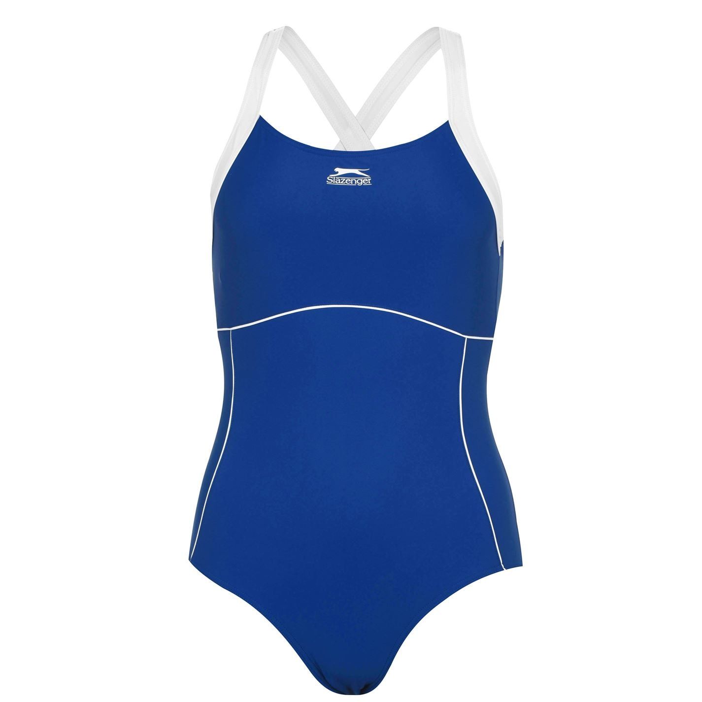 Slazenger Womens X Back Swim Suit Ladies One Piece Swimsuit Beachwear ...