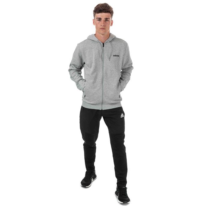 Mens adidas Originals M MO Full Zip Hoody  Grey. <BR><BR>- Regular fit strikes a comfortable balance between loose and snug.<BR>- Long sleeves with ribbed cuffs and thumbholes.<BR>- Kanagroo pockets; Full zip: Drawcord on hood. <BR>- Iconic 3-stripe logo on hood. <BR>- Ribbed hem.<BR>- 70% cotton  30% polyester. Machine washable.<BR>- Ref: EI9727.