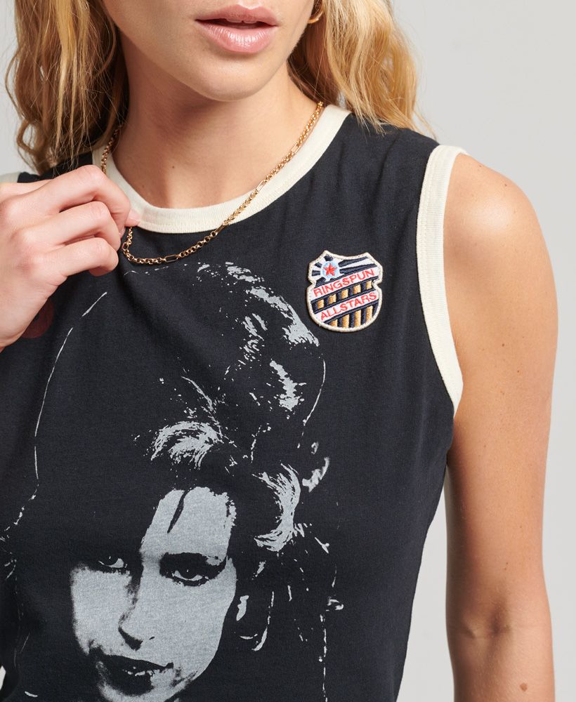 We’ve teamed up with Ringspun to create a unique collection of revived Iconic Allstar Vest Tops.Vintage washes, Iconic Heroes and Sportswear Shapes, all inspired by our love of vintage 90s style.Our Allstars Graphic T-shirts have arrived bringing a splash of rock and roll to your fits this season. This unique piece is designed with standout creativity, ready to make you feel and look great. Great to pair with a pair of jeans or denim shorts on those warmer days, keeping the classic Americana look throughout the day. Slim fit – designed to fit closer to the body for a more tailored lookVest scoop neckSleevelessContrast ribbed trimsFaded print graphic Ringspun Allstars badge 'Allstars 8' print back graphic