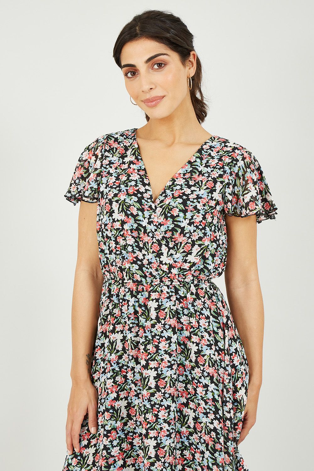 Mela Floral Wrap Skater Dress