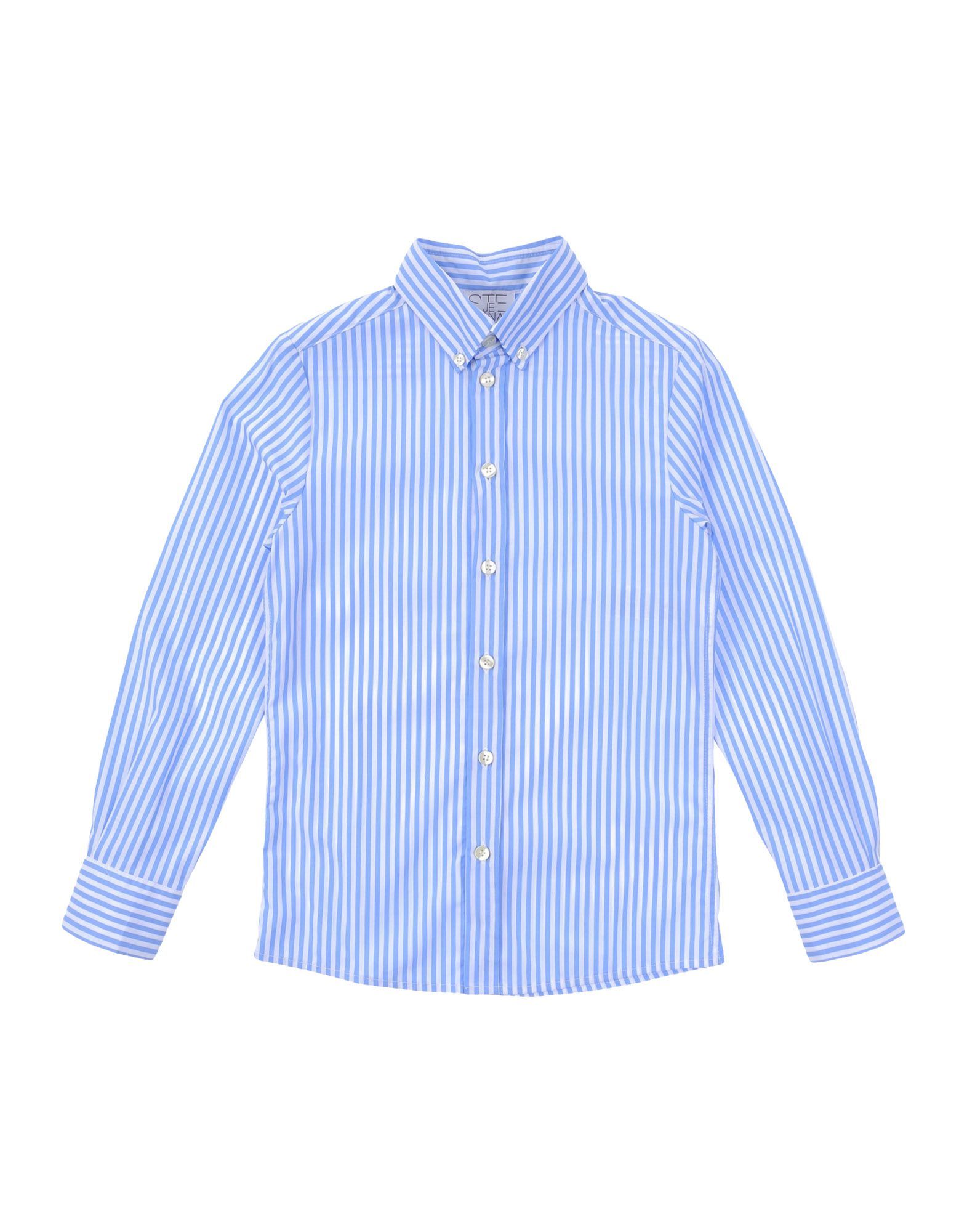 Stella Jean Boy Shirts Sky blue Cotton