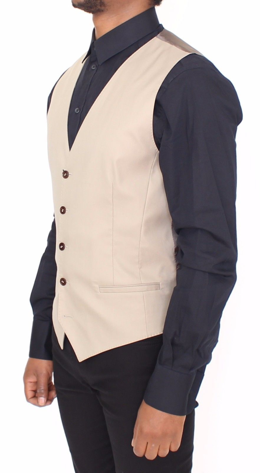 Dolce & Gabbana Beige Cotton Dress Vest Blazer Jacket