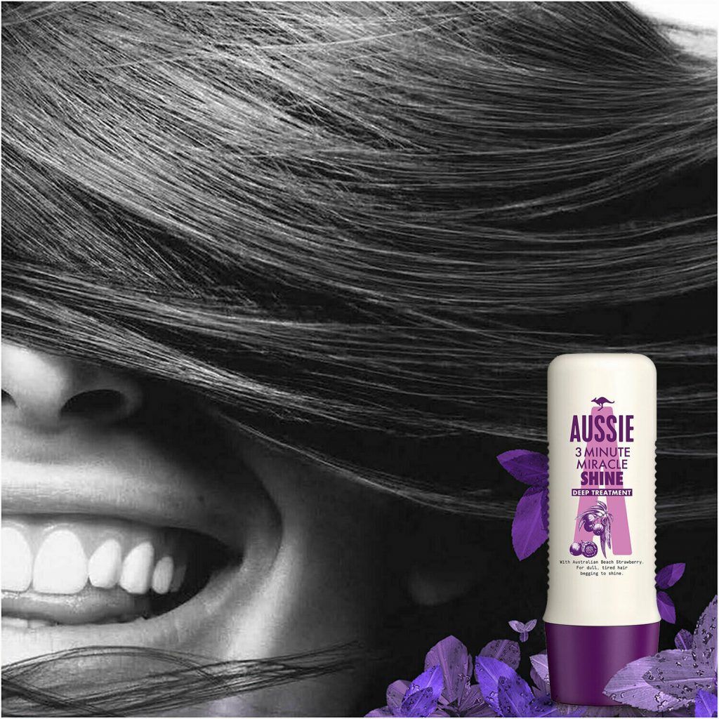 Aussie 3 Minute Miracle Shine Deep Treatment helps transform dry, damaged hair into manageable and shiny locks in just 3 minutes.  Smooths split ends and roughened cuticles.  Aussie Miracle Shine Conditioner has a nourishing formula with extracts of Australian Ginseng and Pearl powder which boosts your hair shine and vibrancy, adding gloss to each hair strand, giving dull hair the boost it needs.