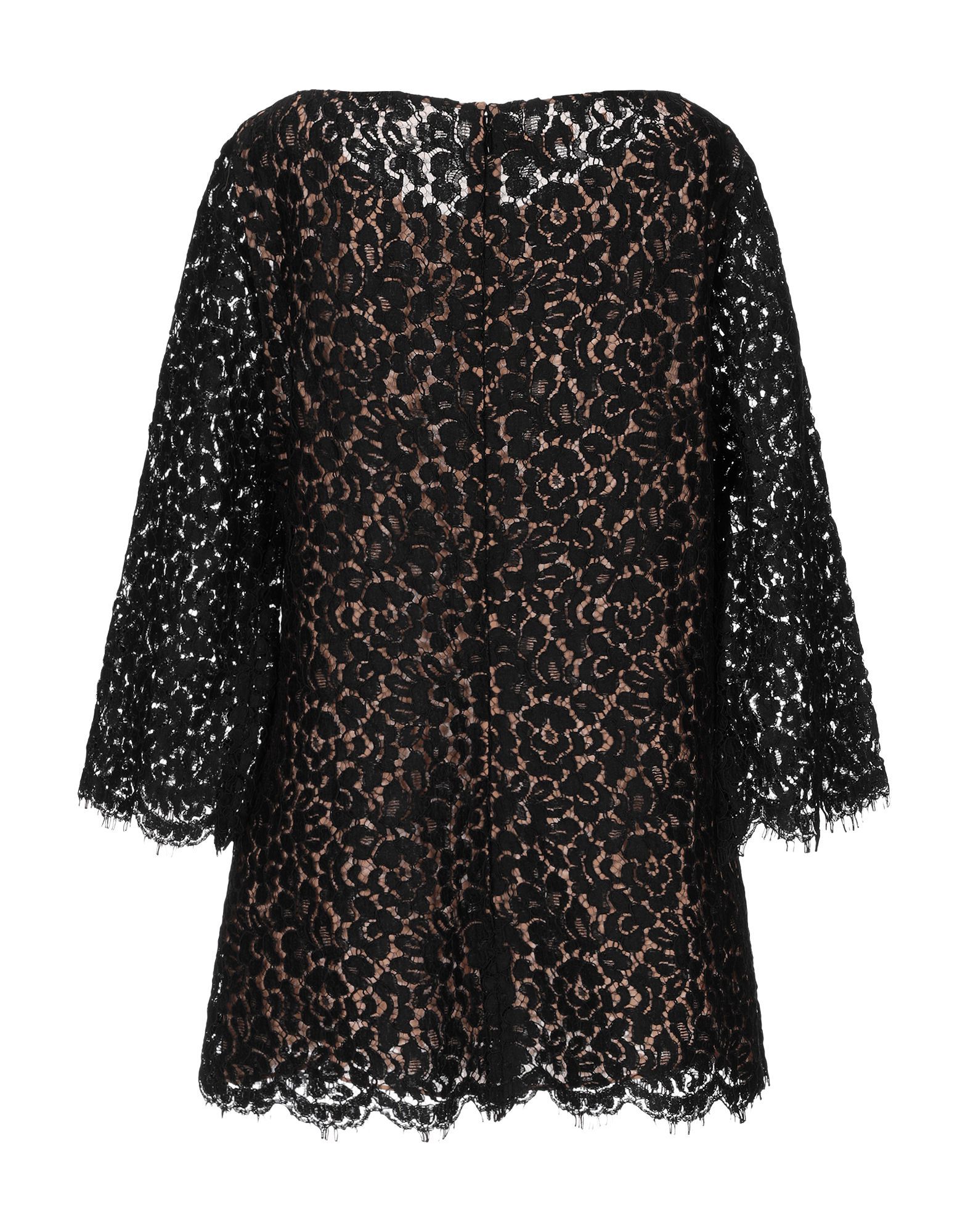 lace, no appliqu�s, two-tone, rear closure, zip, 3/4 length sleeves, round collar, no pockets