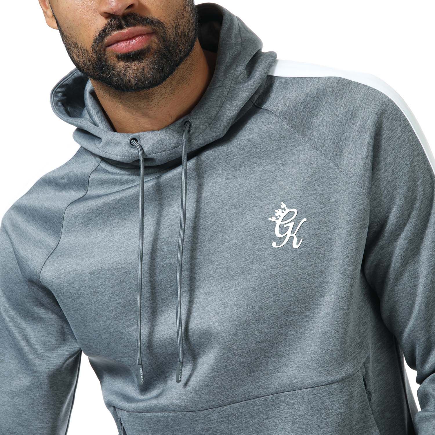 Men's Gym King Poly Overhead Hoody in Charcoal Marl