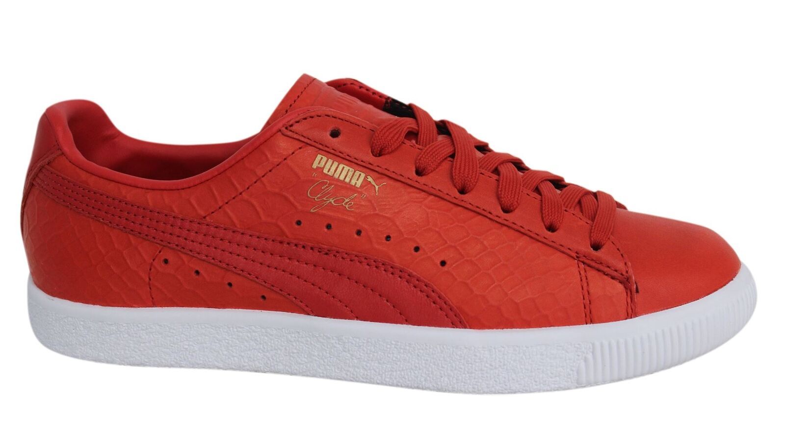 Puma Clyde Dressed Lace Up Red Leather Mens Trainers 361704 03 B67C