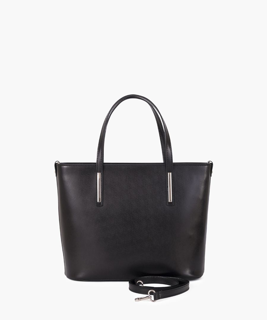 Comasina black leather grab bag
