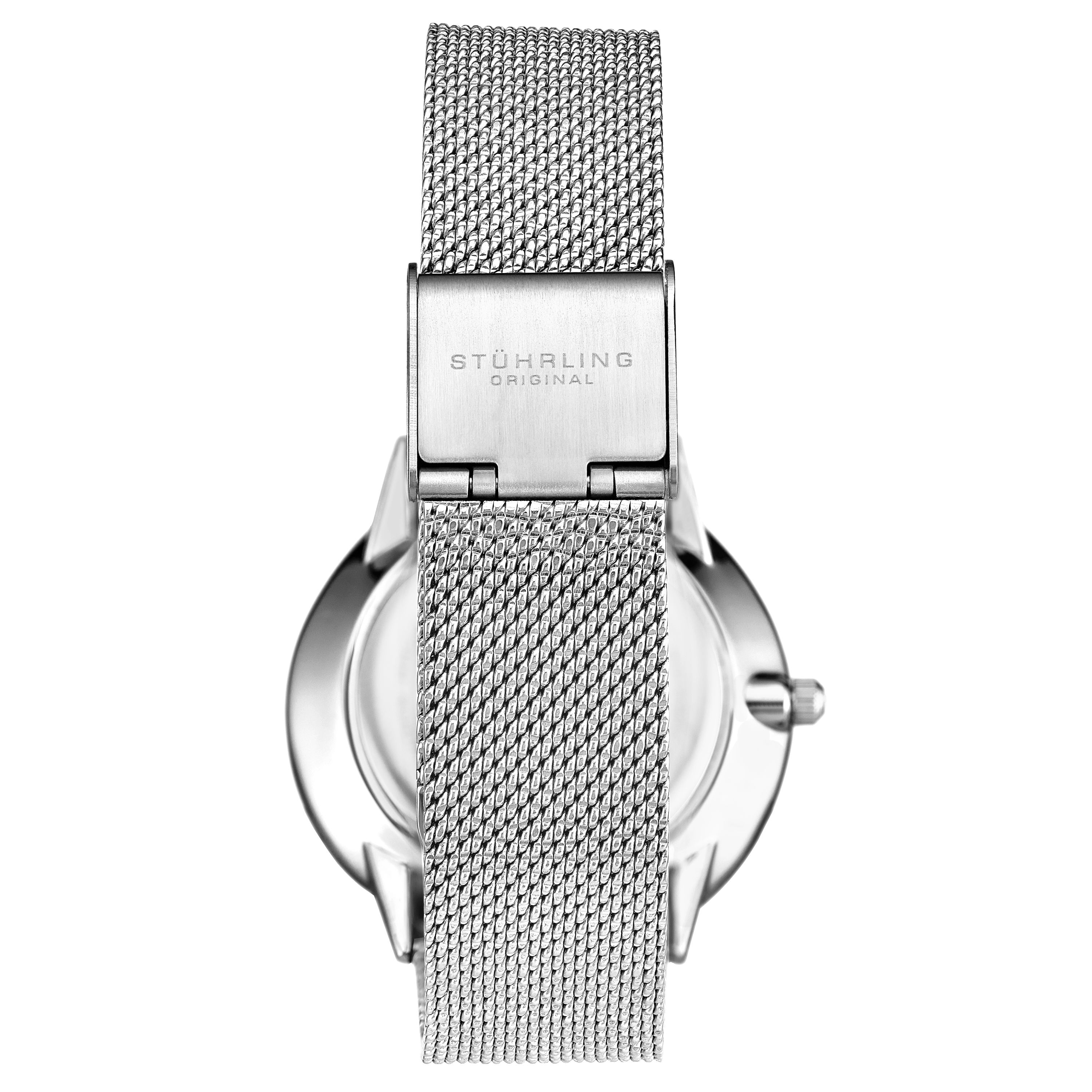 Women's Quartz Case, Silver Dial, Silver Mesh Bracelet Watch