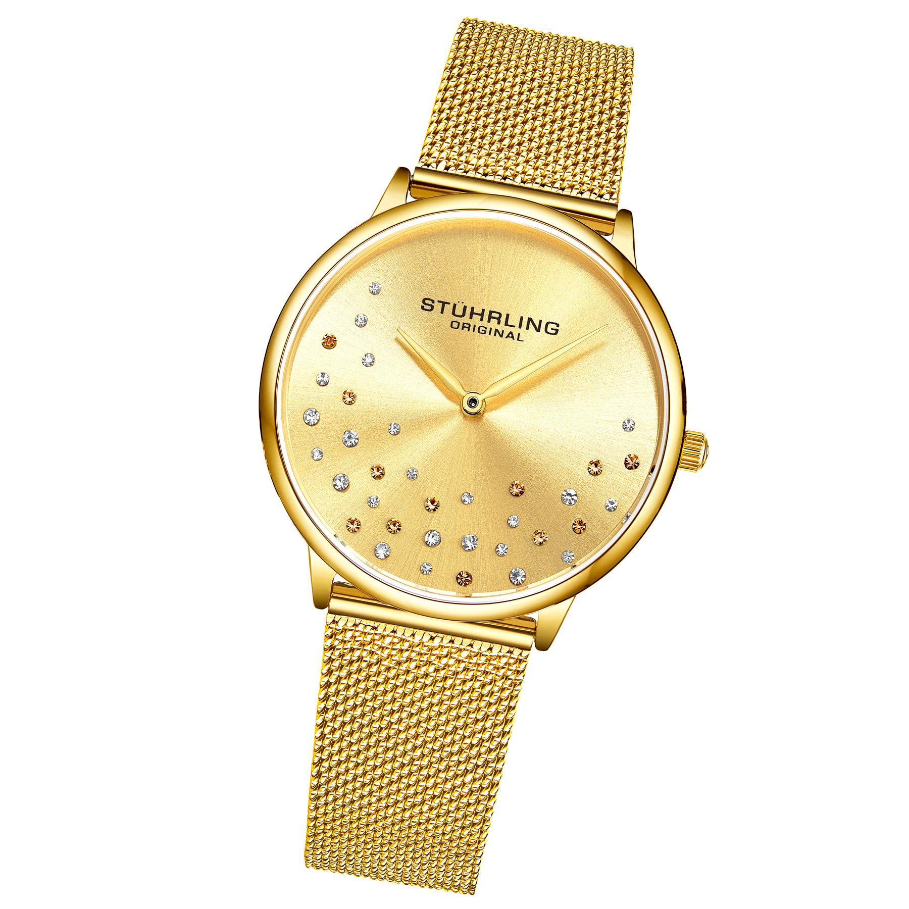 Women's Quartz Gold Case, Gold Dial, Gold Mesh Bracelet Watch