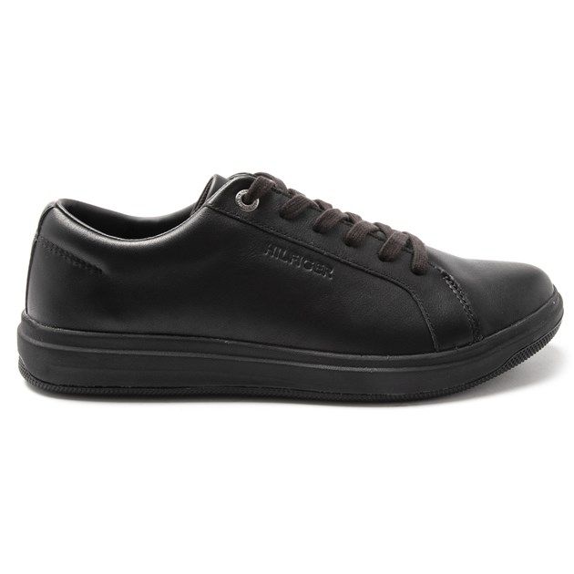 black leather designer trainers