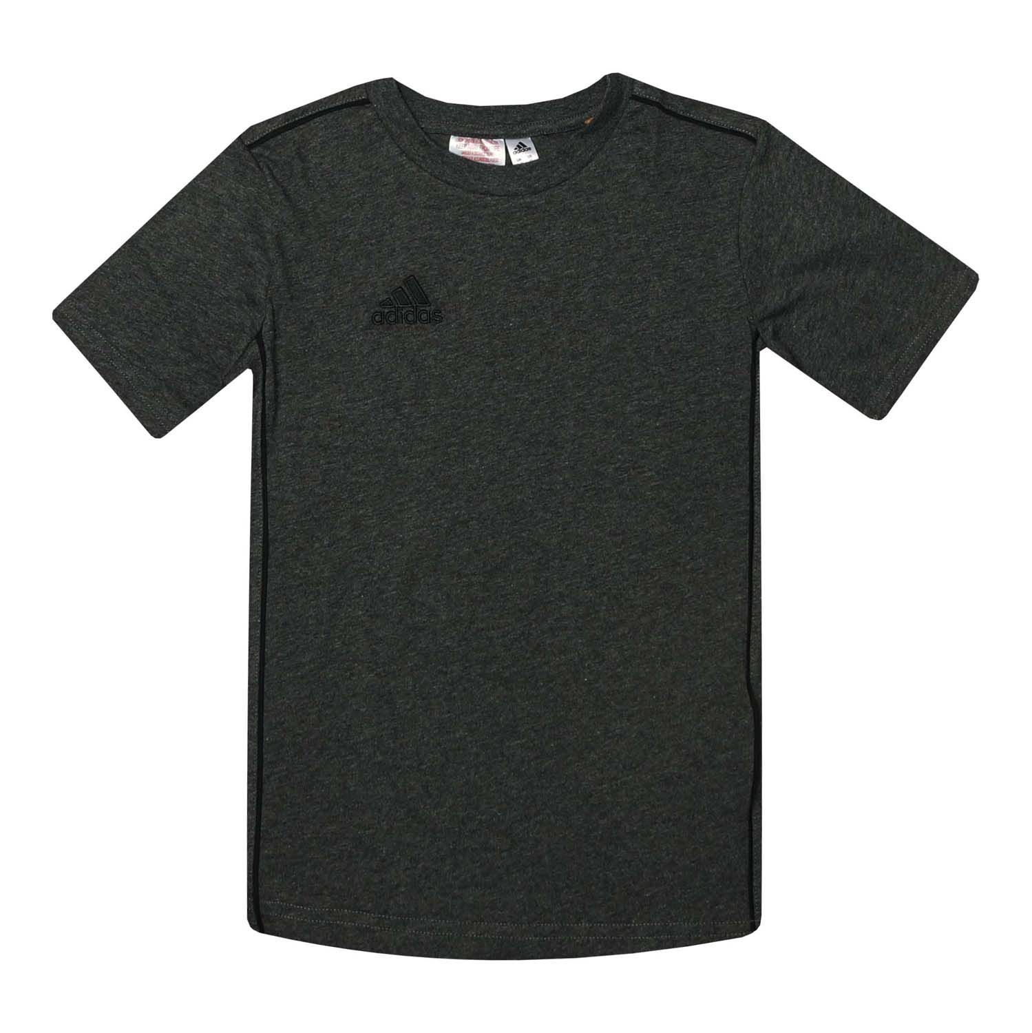 Junior adidas Core 18 T-Shirt in charcoal marl.- Ribbed crew neck.- Short sleeves.- adidas branding.- Regular fit.- 100% cotton single jersey.- Ref: FS3250J