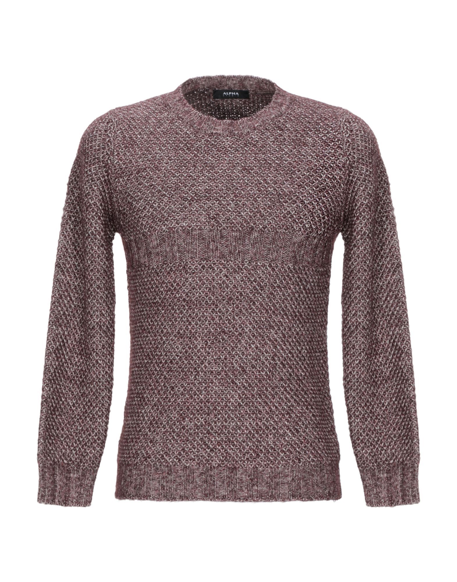 Alpha Studio Maroon Melange Lightweight Knit Jumper