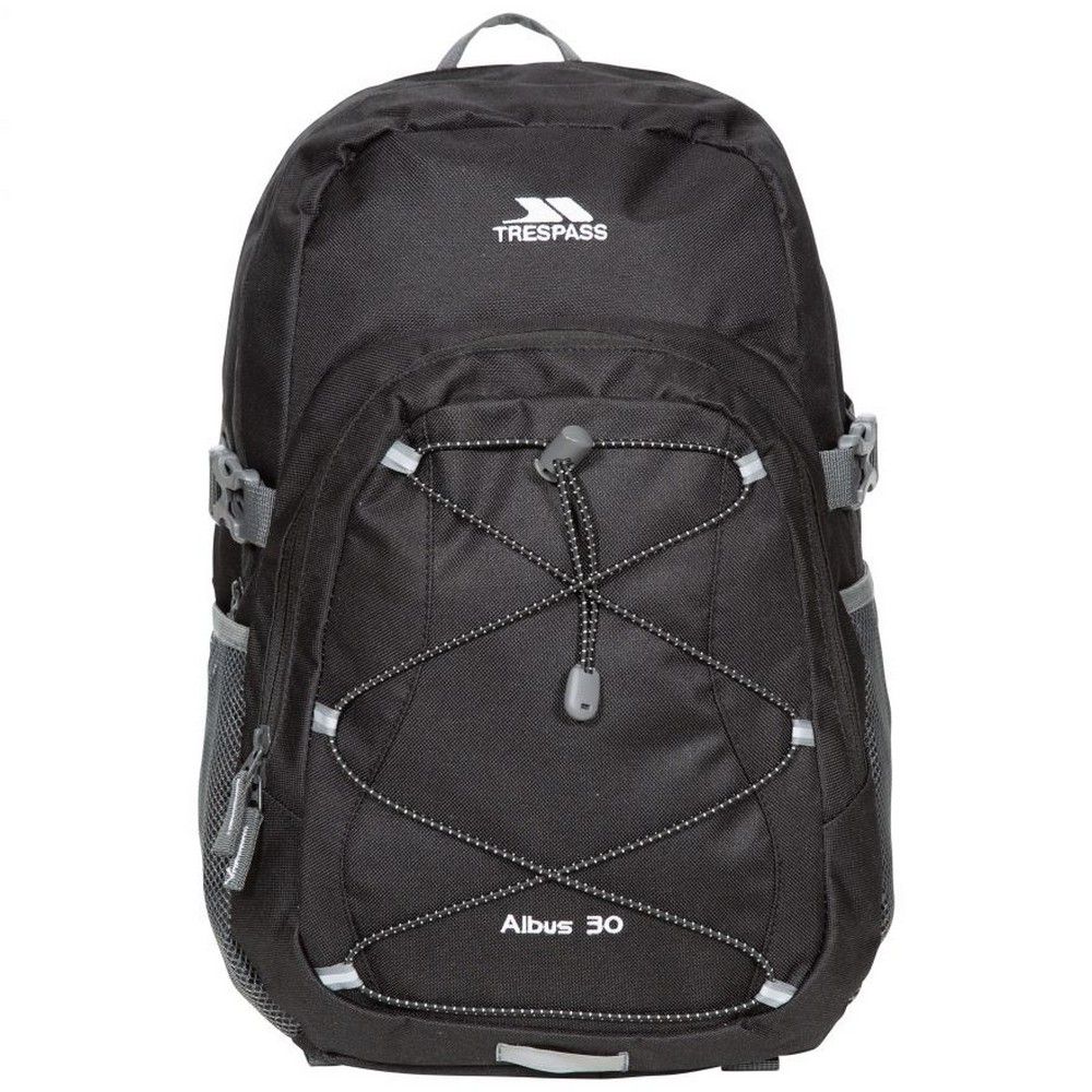 30 Litre adjustable backpack. Multi-function. 3 zip sections. Internal pockets. Internal keyring. 600D Polyester.