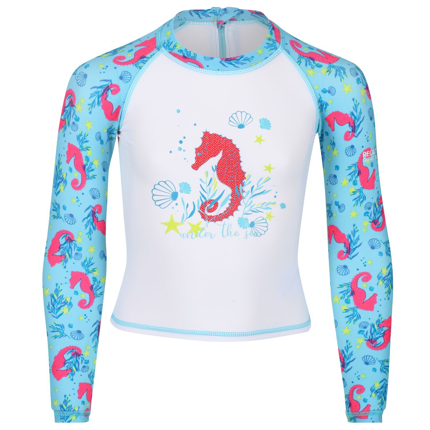 Material: 82% polyamide, 18% elastane. Plain and all over print options. Graphic print. For natural movement and stretch. Zip fastening to centre back neck. Lightweight coverage for the paddling pool or beach adventures. Height sizes to fit: (6-12 Mths): 74-80cm, (12-18 Mths): 80-86cm, (18-24 Mths): 86-92cm, (24-36 Mths): 92-98cm, (36-48 Mths): 98-104cm, (48-60 Mths): 104-110cm, (60-72 Mths): 110-116cm.
