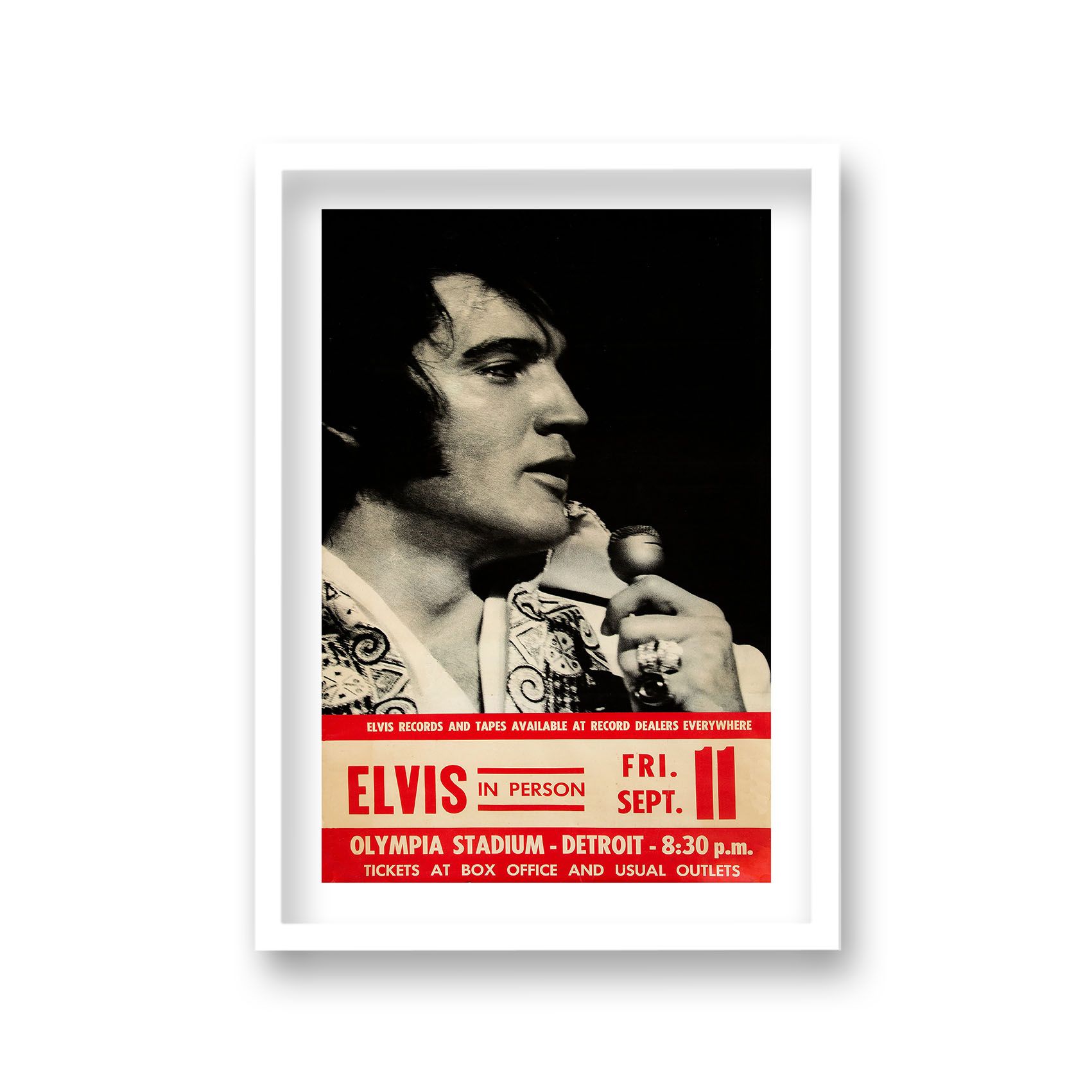 Elvis Presley In Person Detroit Vintage Promotional Poster
