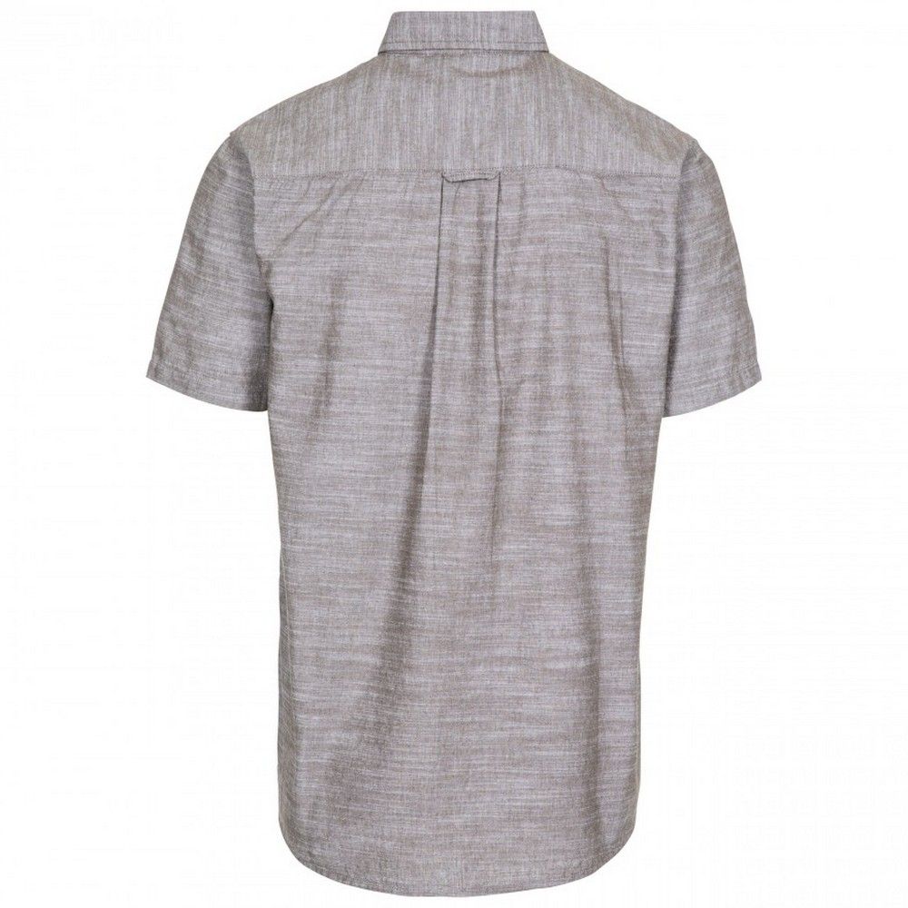 This effortless short-sleeve button shirt is designed with comfort in mind for long, hot summer days or nights on the town. Breathable fabric with 2 piece collar, 1 chest pocket.  Concealed zip pocket. Button fastening. Material: 100% Cotton Canvas Slub.