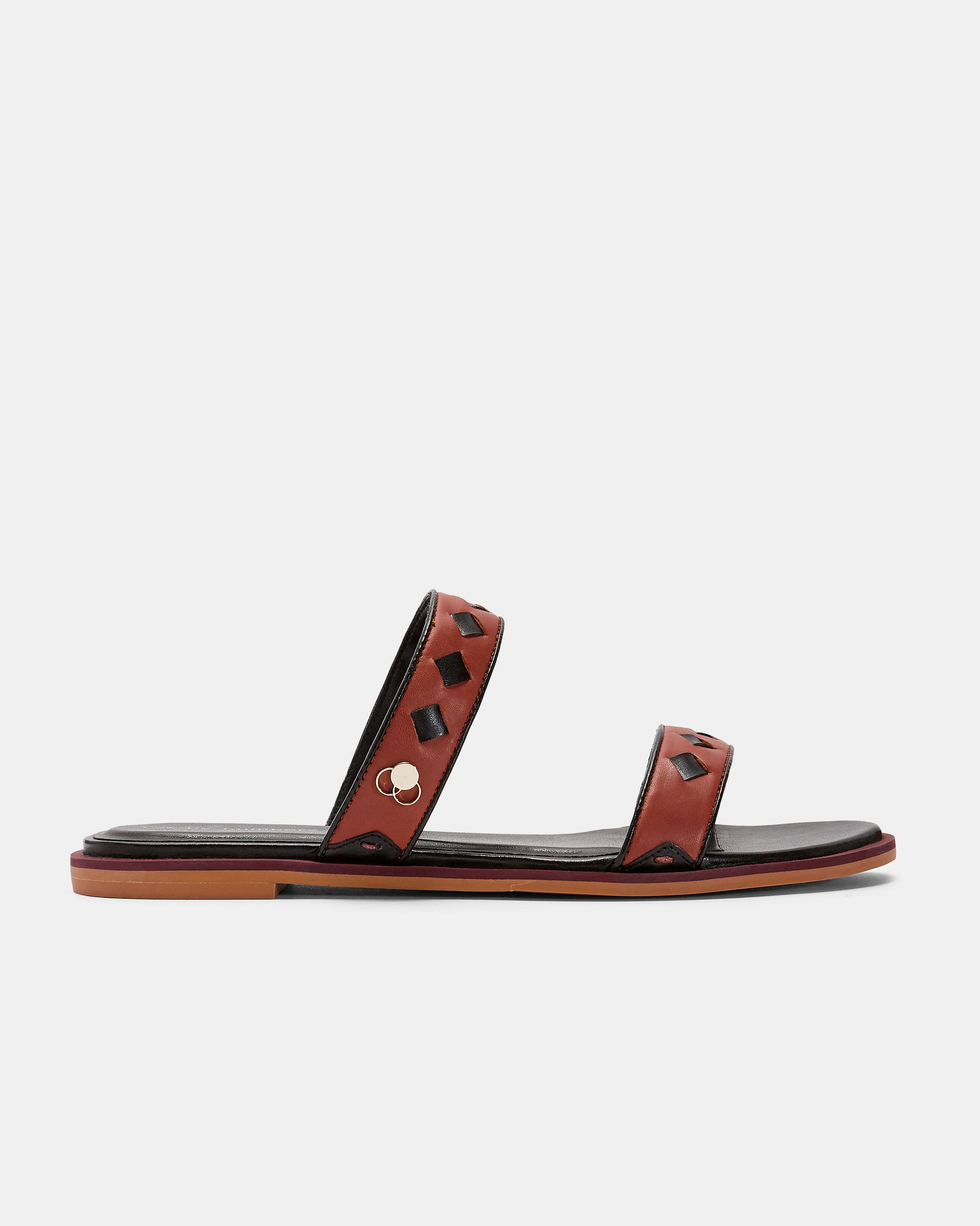 tan leather slider