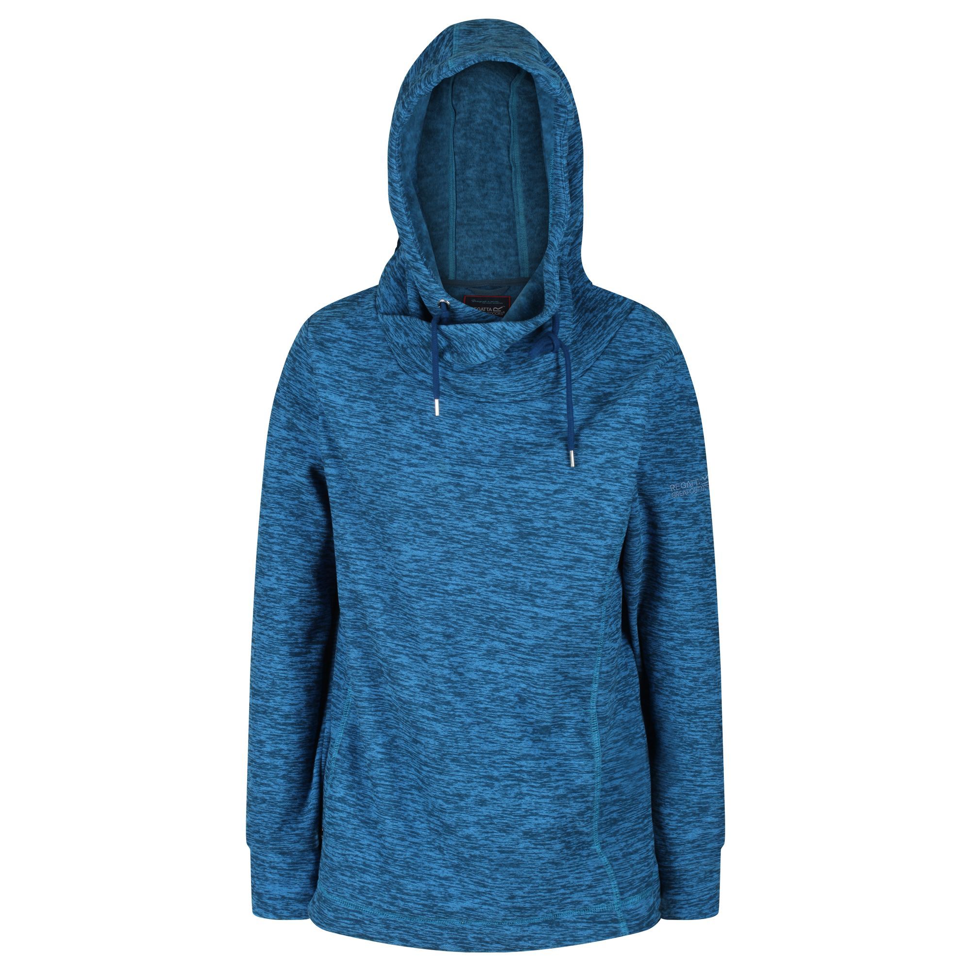 100% Polyester. Slouchy fleece sweater for weekend adventures. Made from soft touch fleece. Grown on hood with wrap around cowl neck construction. 2 lower pockets. 240Gsm.