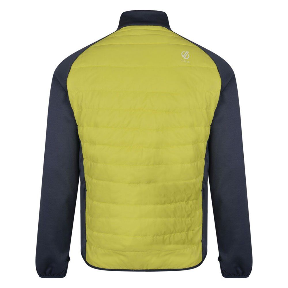 100% Polyester. ILoft woolfill hybrid with polyester ripstop and core stretch mix. Water repellent finish. Natural wicking and  odour control properties. 2 x lower zip pockets. Stretch binding to cuffs and hem. Dare 2B Mens Sizing (chest approx): XXS (34in/86cm), XS (36in/92cm), S (38in/97cm), M (40in/102cm), L (42in/107cm), XL (44in/112cm), XXL (47in/119cm), 3XL (50in/127cm), 4XL (53in/134cm), 5XL (56in/142cm).