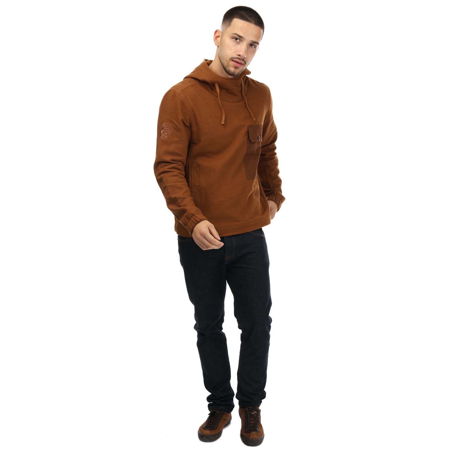 Men's Pretty Green Sweeney Wool Blend Hooded Pullover in Tan