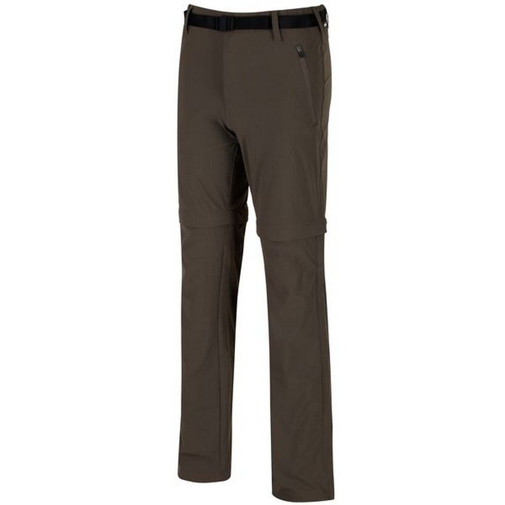 90% polyamide, 10% elastane. Mens zip-off trousers. Fabric performance. ISOFLEX - active stretch fabric. 4-way stretch for increased movement and comfort. Durable water repellent finish. Quick dry for enhanced comfort. Lightweight - for active performance. Part elasticated waist with webbing belt. Multi pocketed - front and rear zipped pockets. Articulated knee design for an enhanced range of movement. Zip-off legs - converts into shorts. Colour coded zips for easier re-attachment. Side leg zip for easy on and off over boots. Drawcord at leg hems. Engineered and intelligent ergonomic fit. Sizing (waist in inches): Short leg (30in), Regular leg (32in), Long leg (34in).