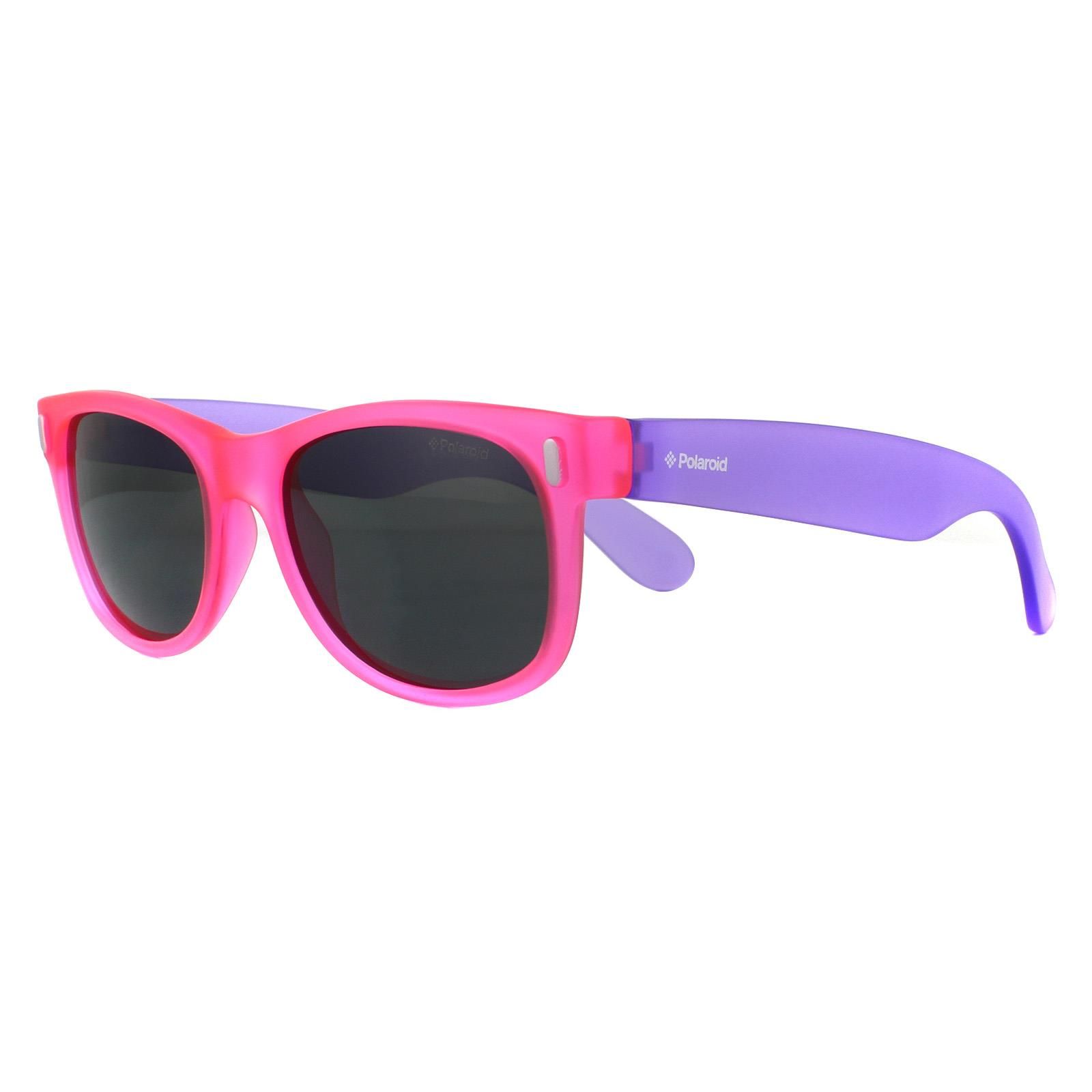 Polaroid Kids Rectangle Kidss Violet Pink Grey Polarized Sunglasses